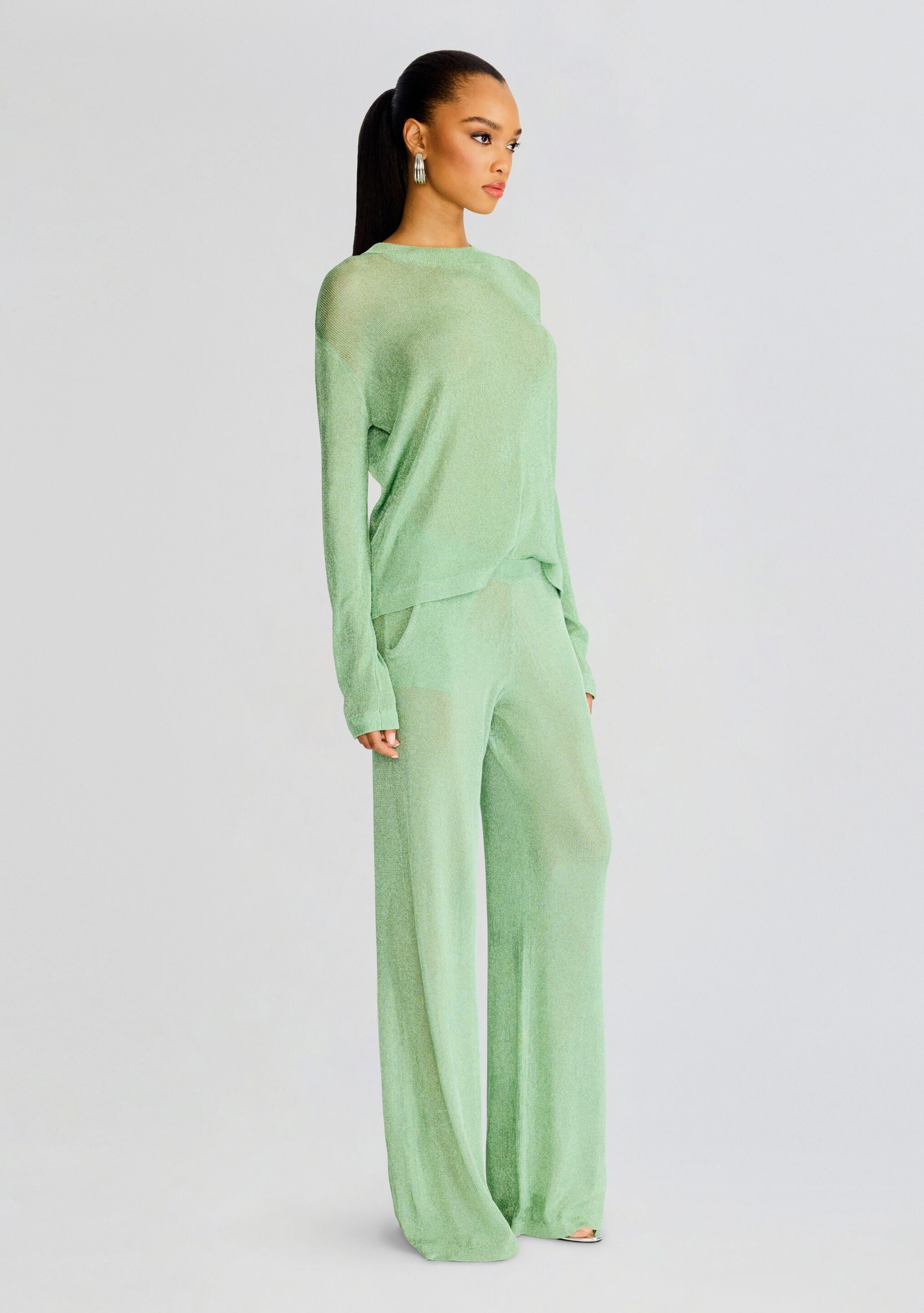 Hana Metallic Knit Top-Sunny Prom