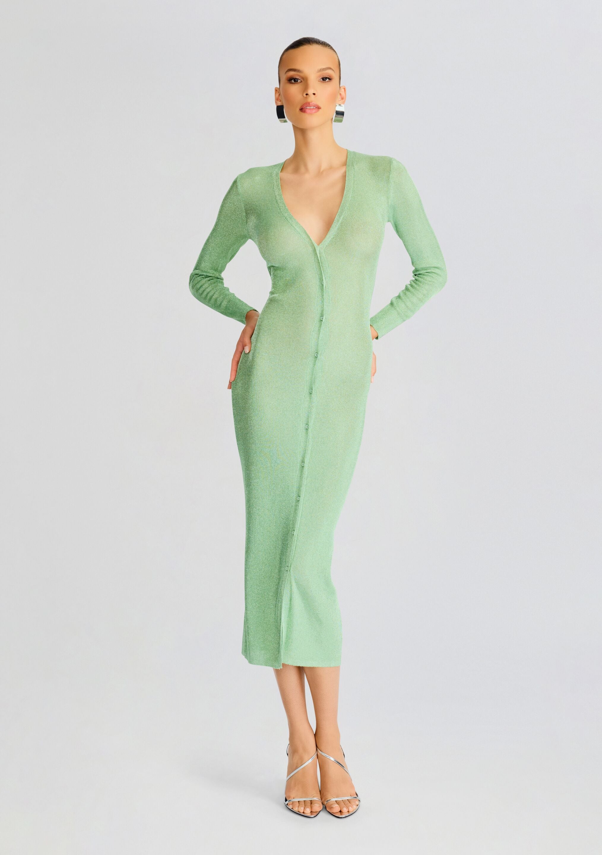 Phyllis Metallic Knit Cardigan-Sunny Prom