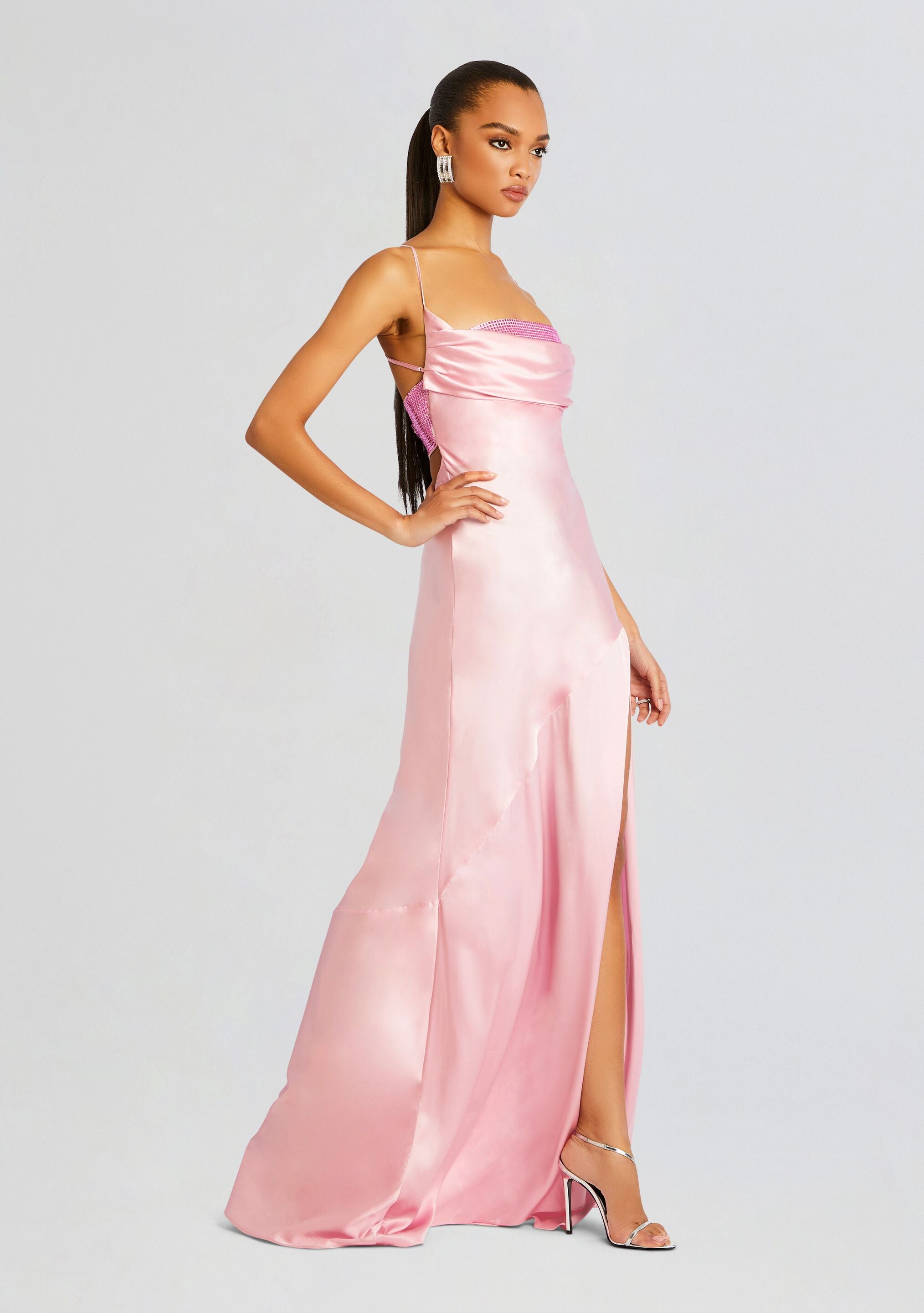 Emery Embellished Silk Dress-Sunny Prom