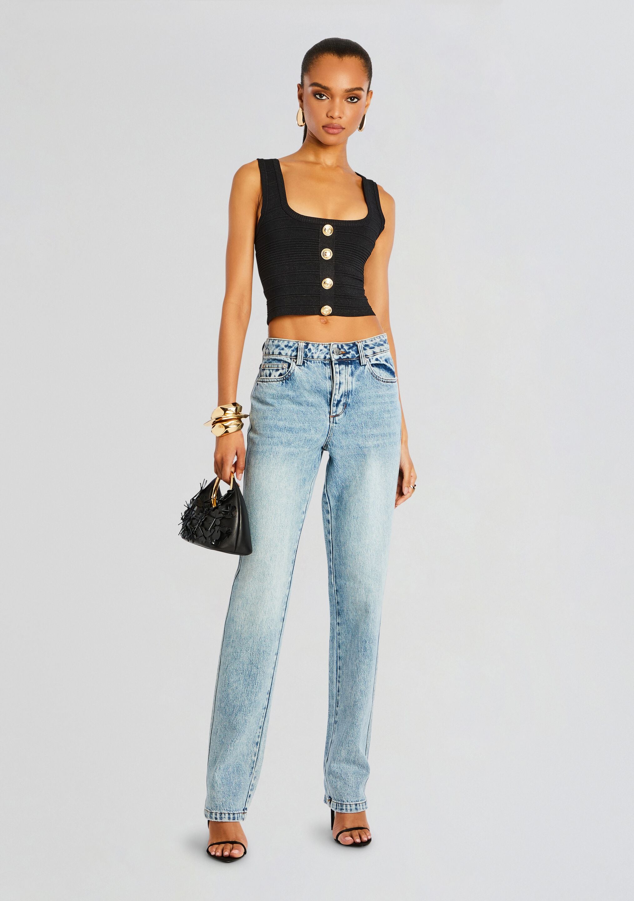 Nella Bandage Knit Top-Sunny Prom