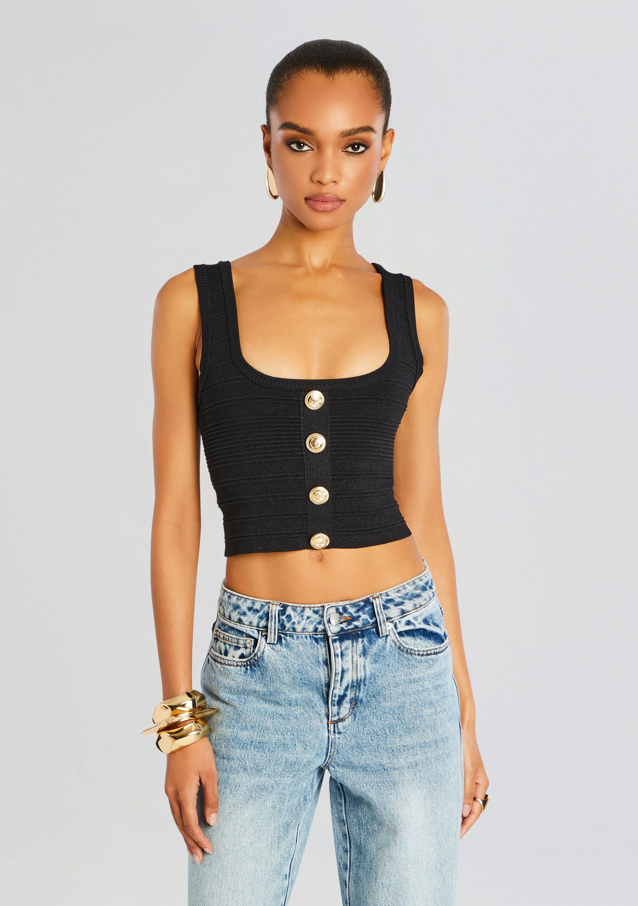 Nella Bandage Knit Top-Sunny Prom