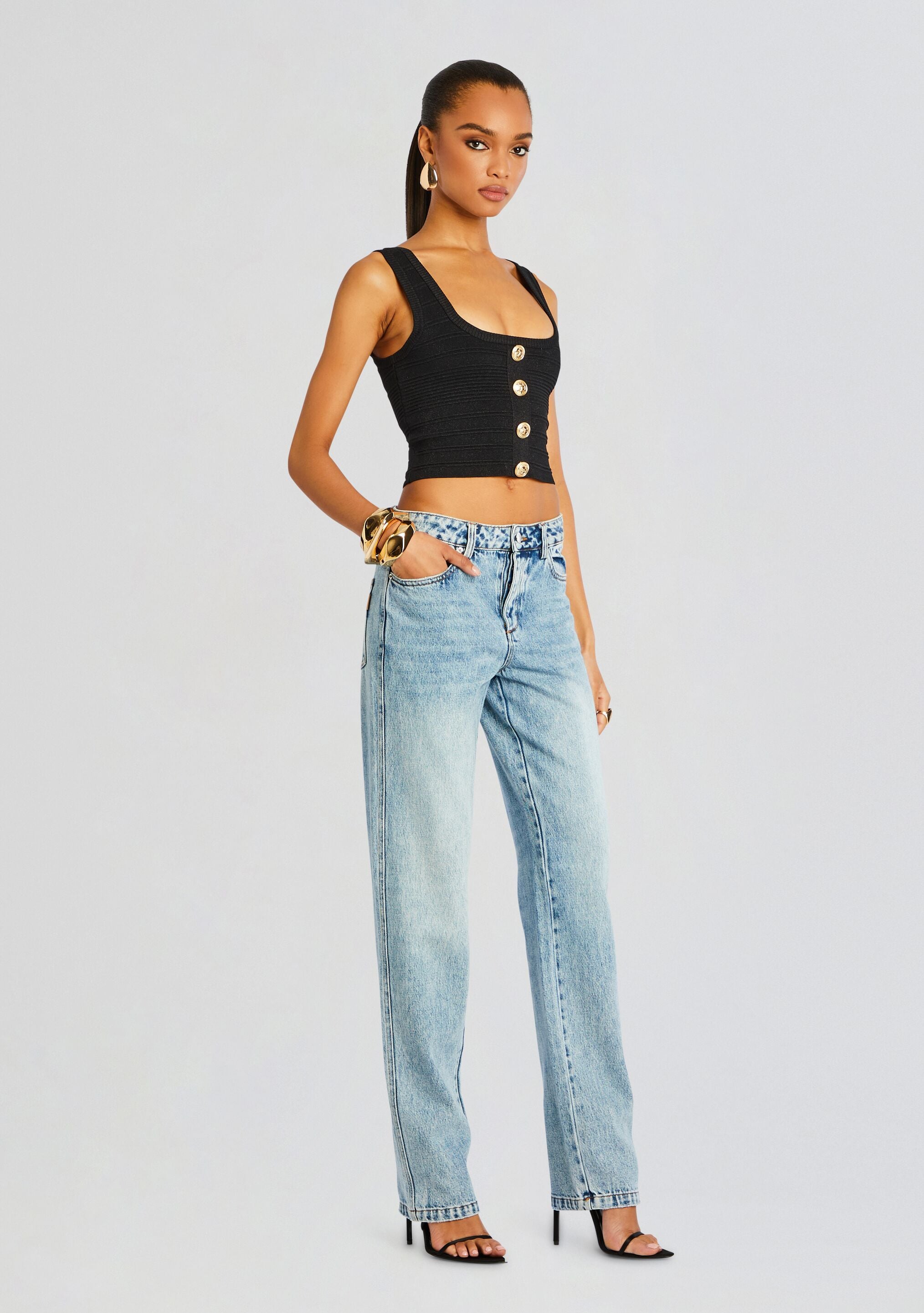 Nella Bandage Knit Top-Sunny Prom