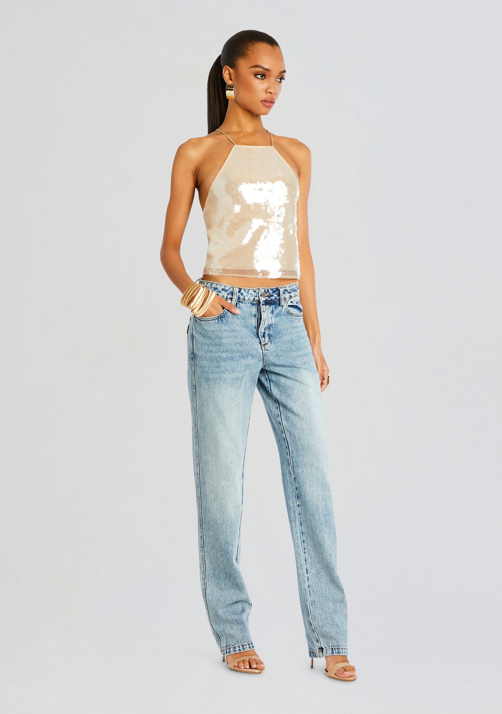 Norma Sequin Top-Sunny Prom