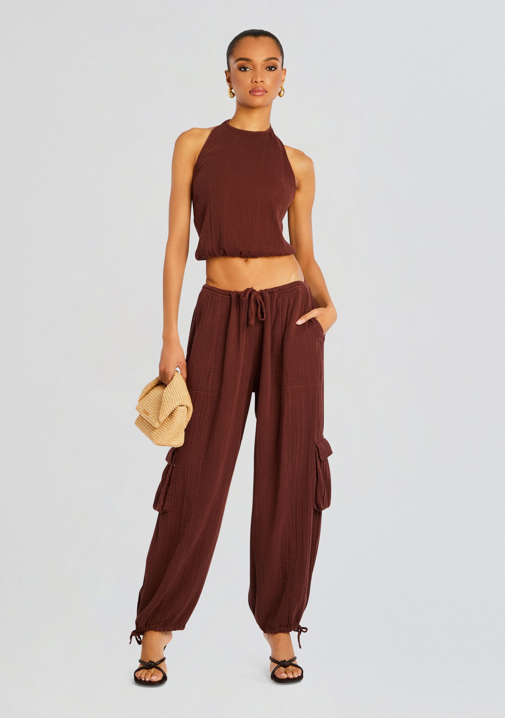 Zira Gauze Cargo Pant-Sunny Prom