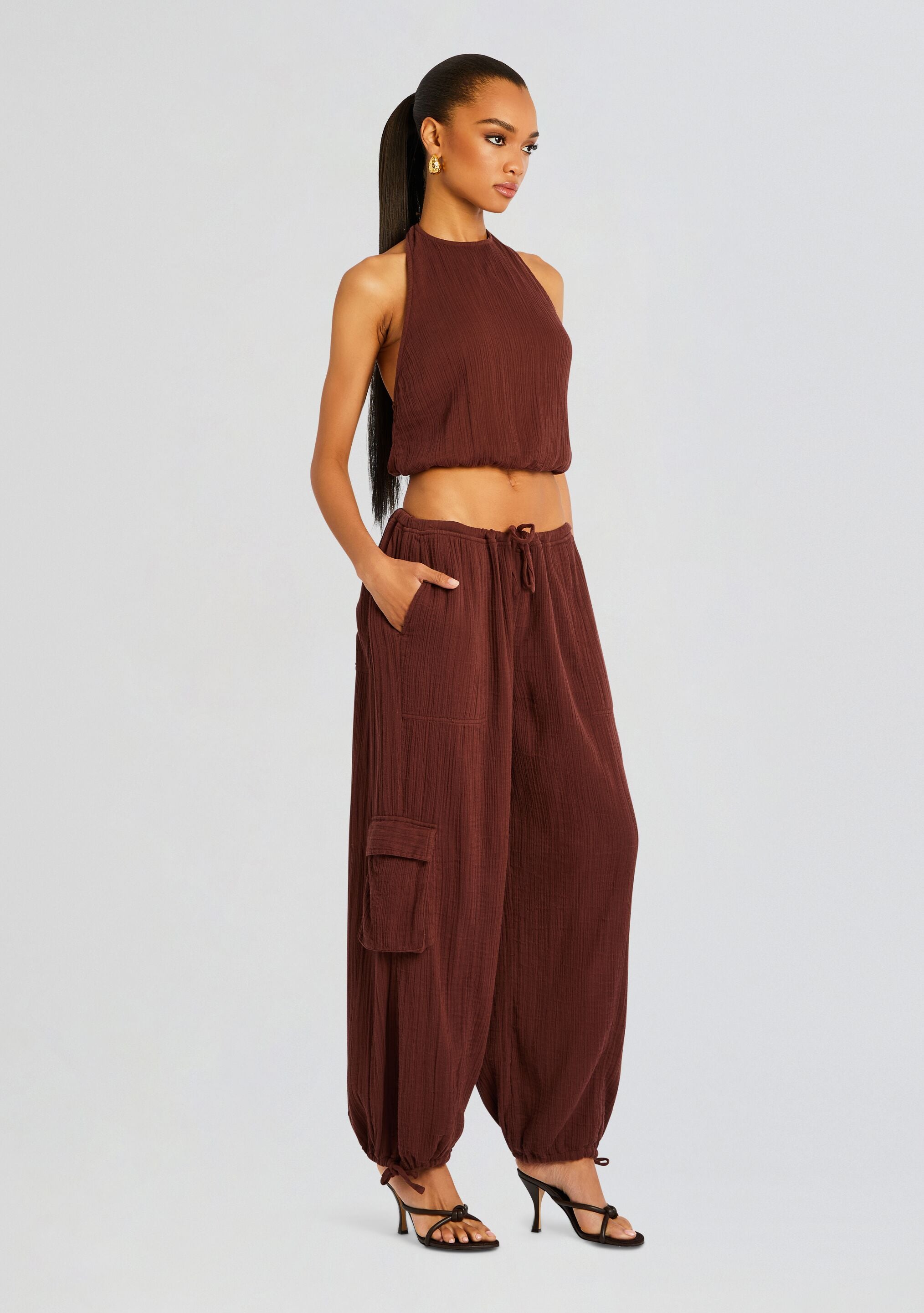 Zira Gauze Cargo Pant-Sunny Prom