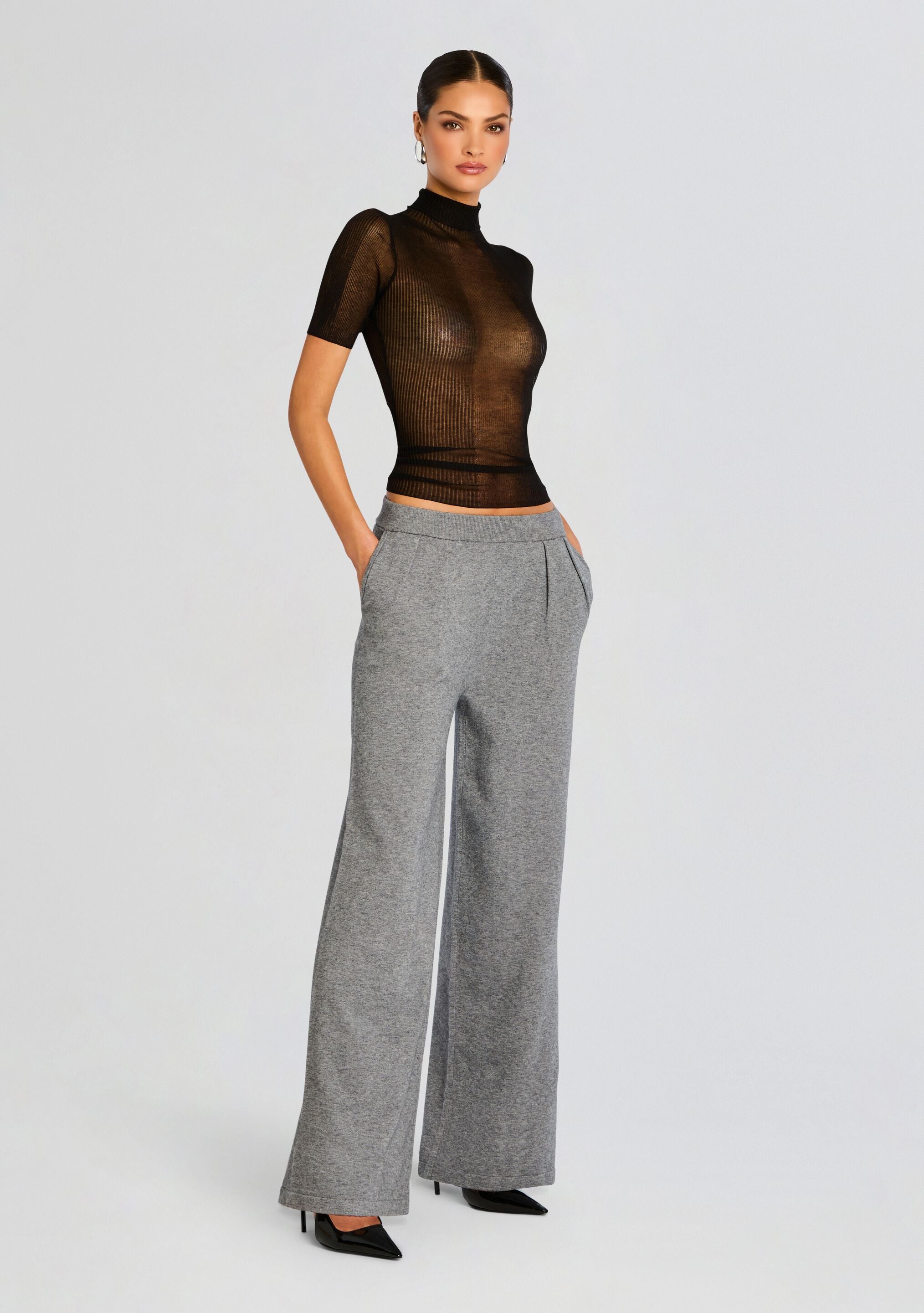 Alya Knit Pleated Trousers-Sunny Prom
