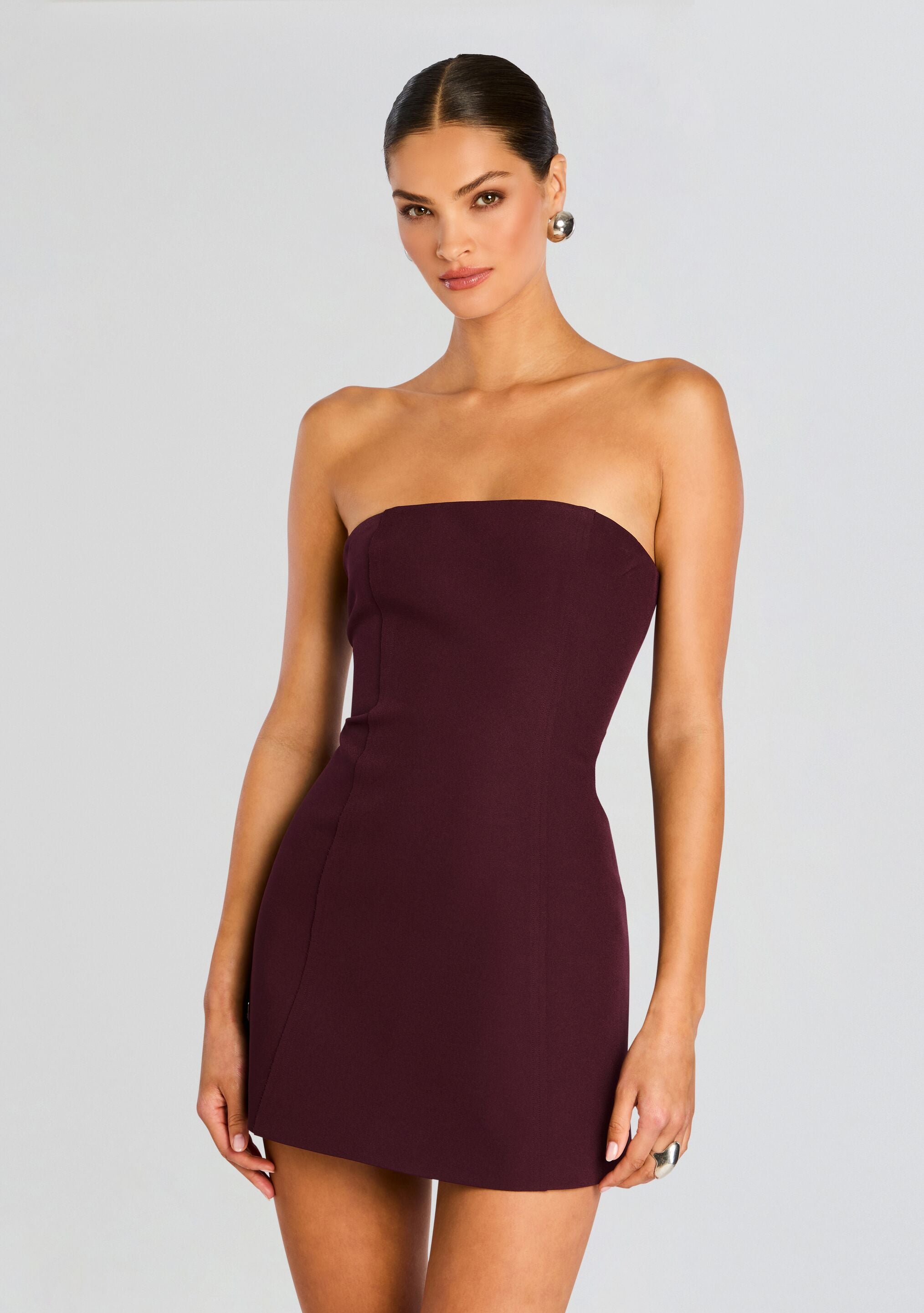 Poppi Heavy Crepe Strapless Mini Dress-Sunny Prom