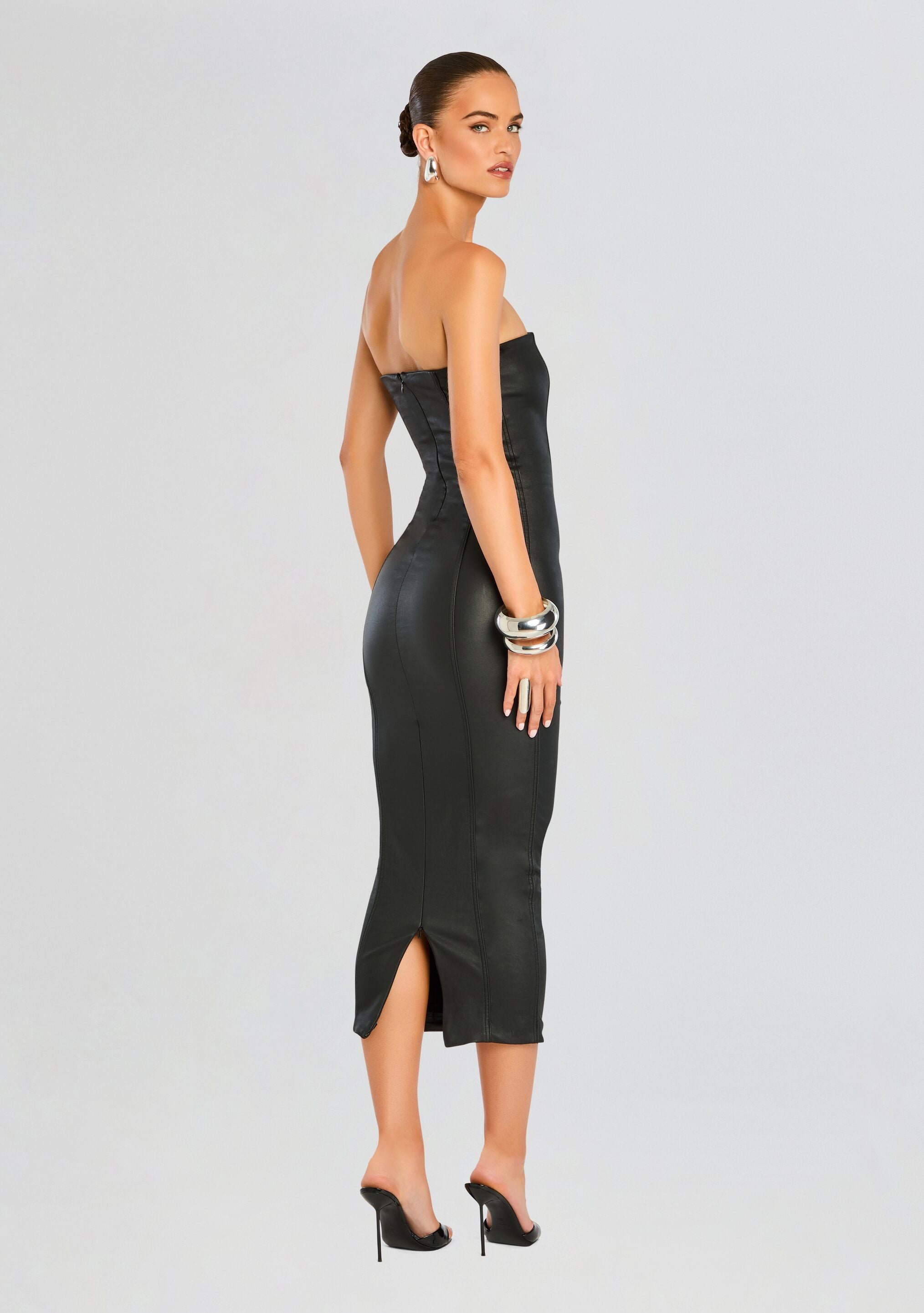 Adalaide Coated Midi Dress-Sunny Prom