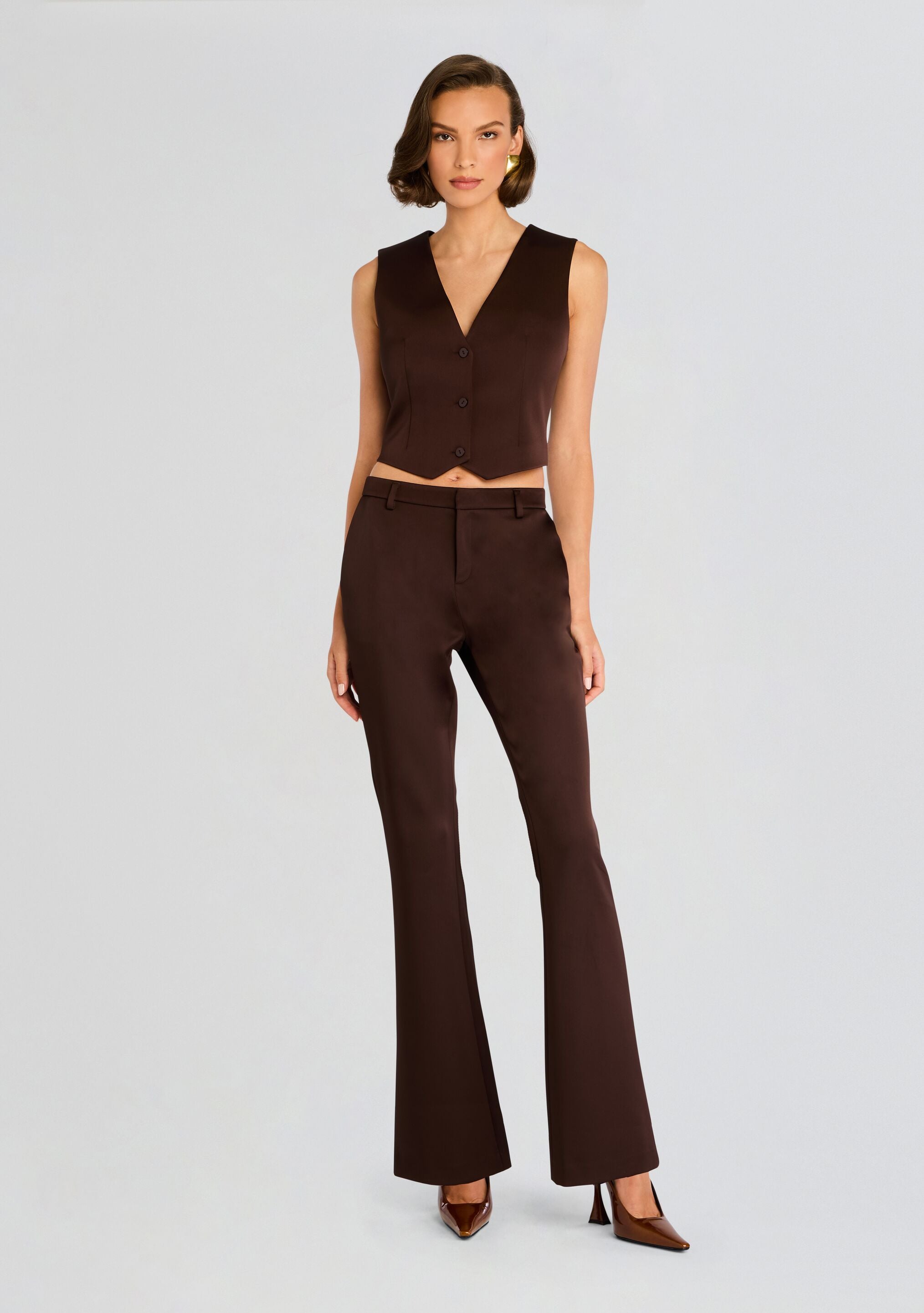 Edwina Heavy Satin Vest-Sunny Prom