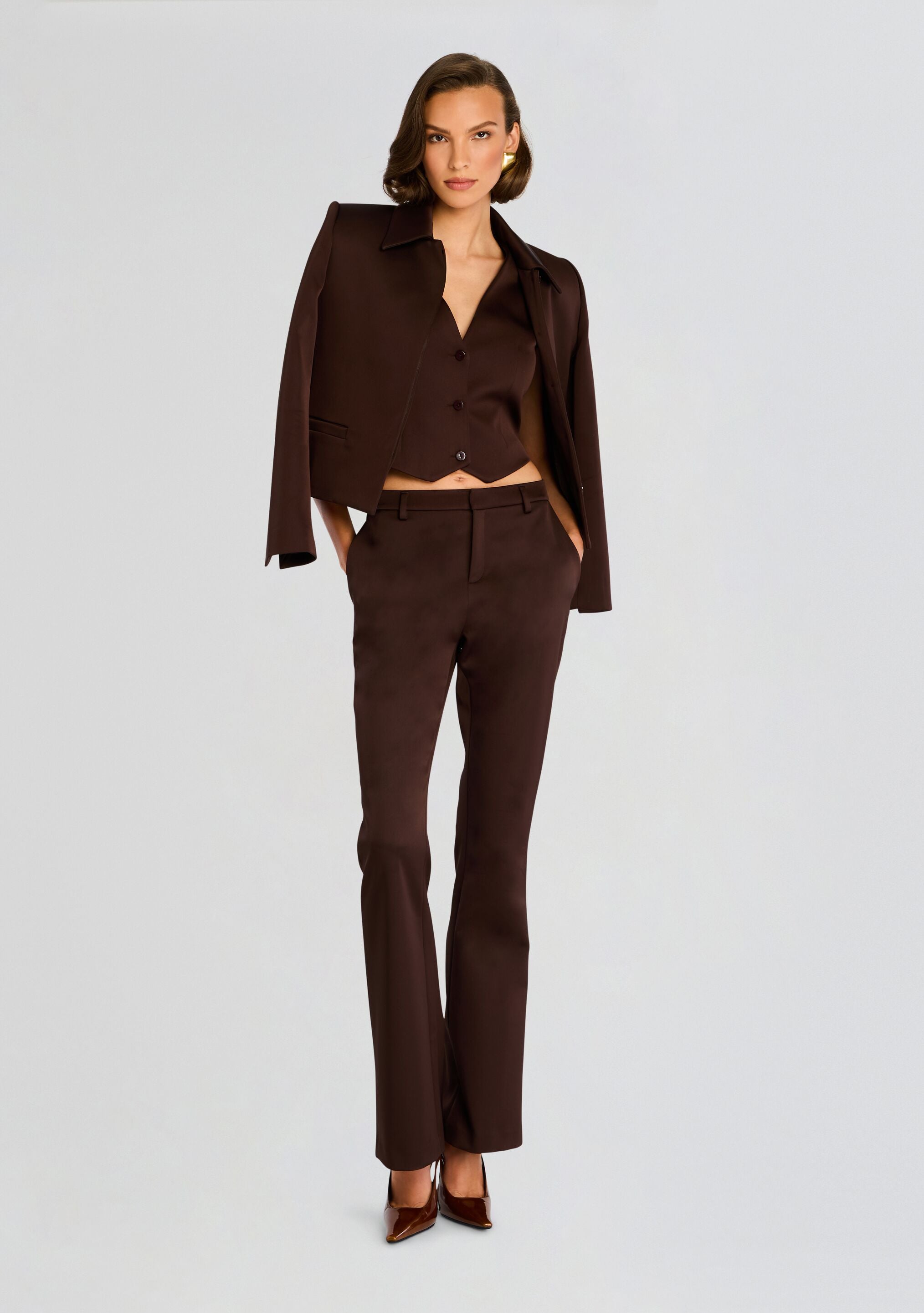 Edwina Heavy Satin Vest-Sunny Prom