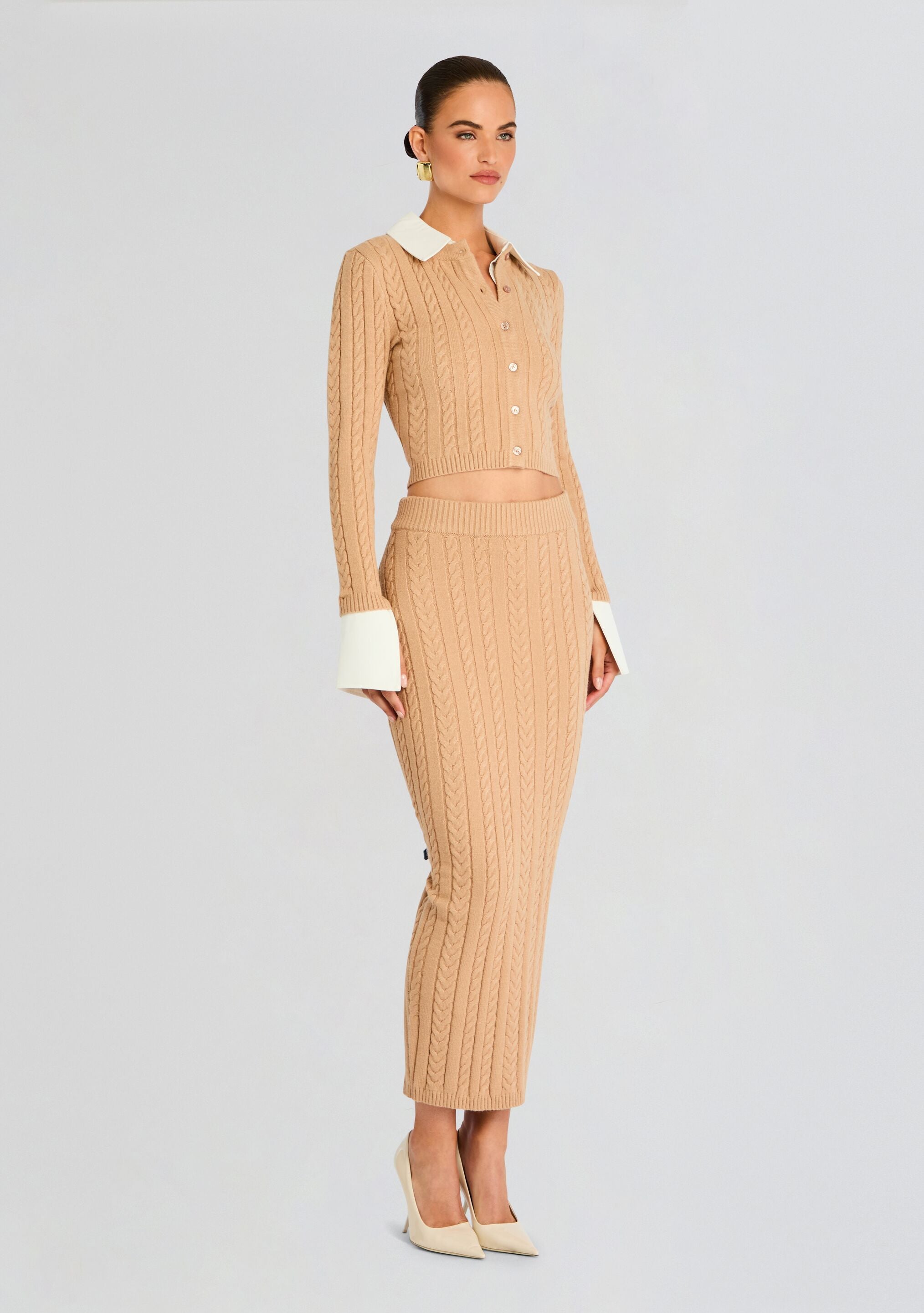 Prunella Cable Knit Skirt-Sunny Prom