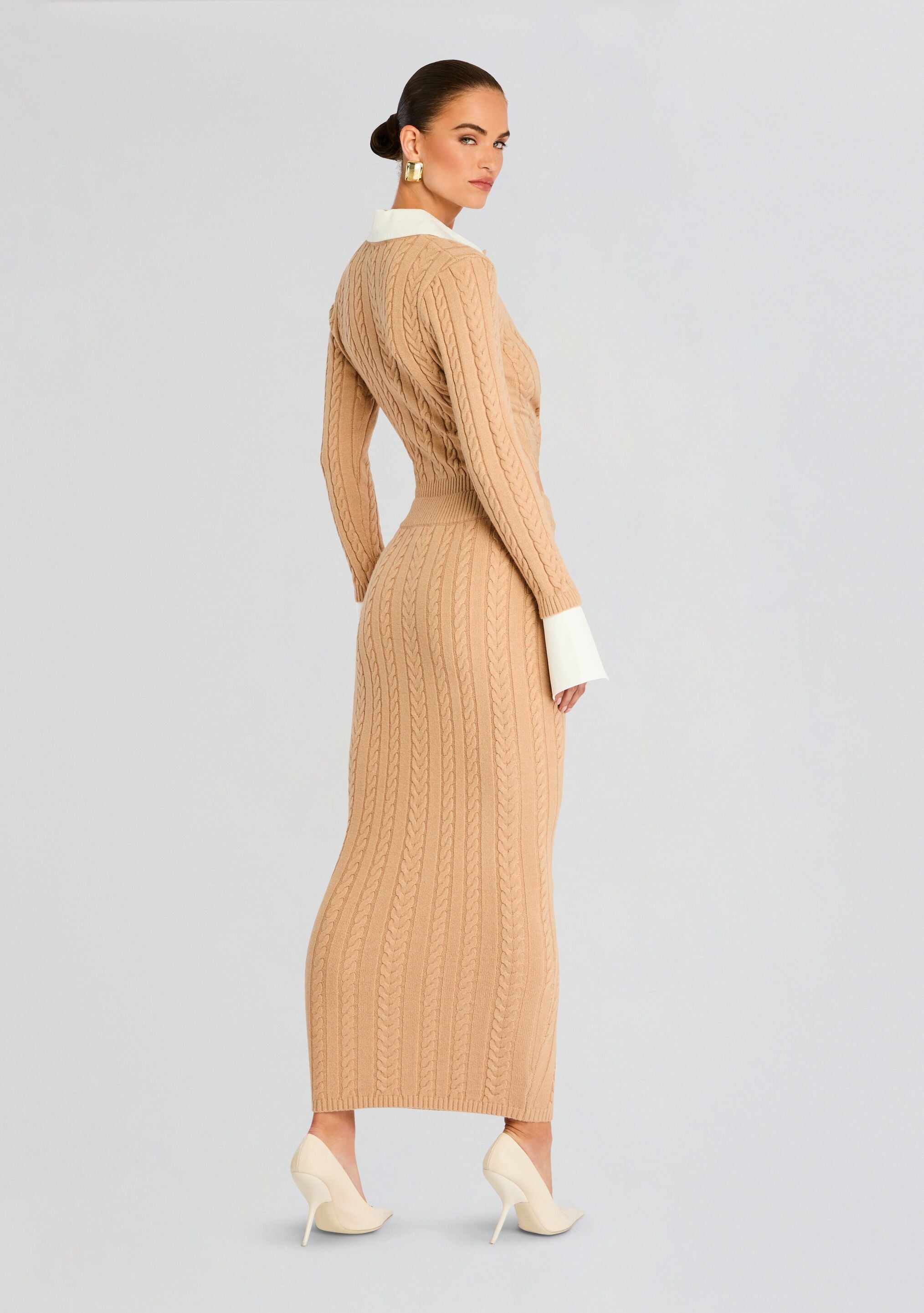 Prunella Cable Knit Skirt-Sunny Prom