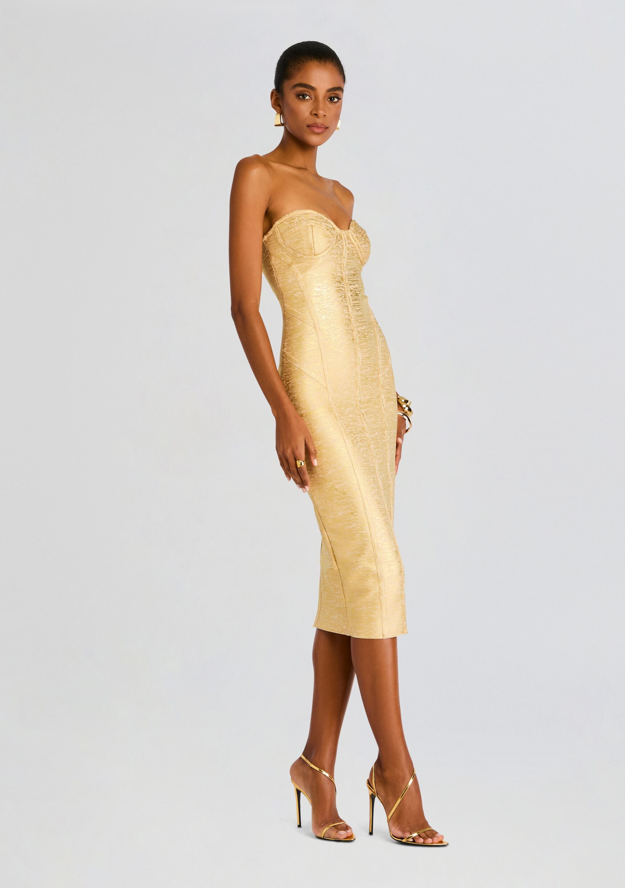 Charlize Coated Knit Dress-Sunny Prom