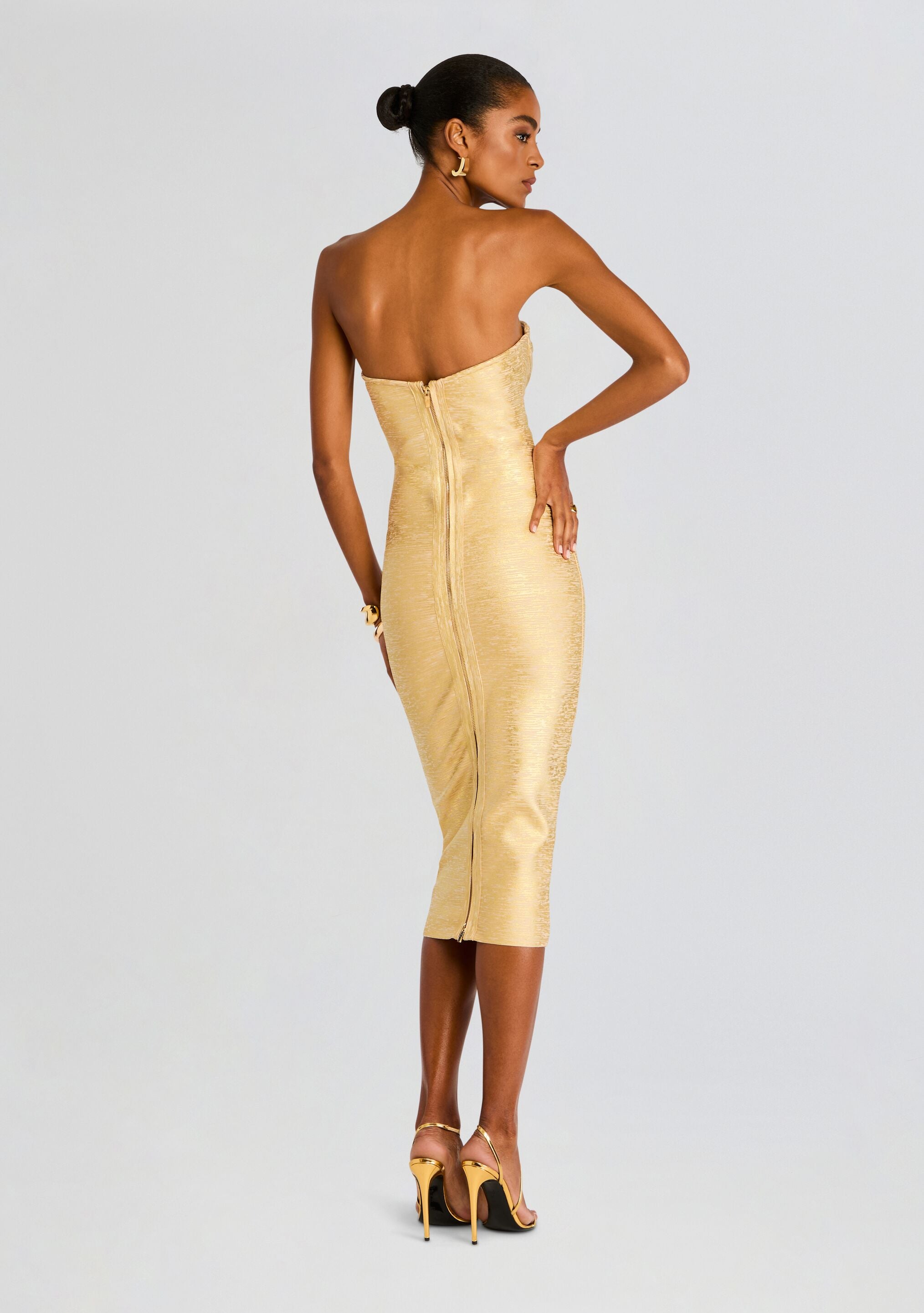 Charlize Coated Knit Dress-Sunny Prom