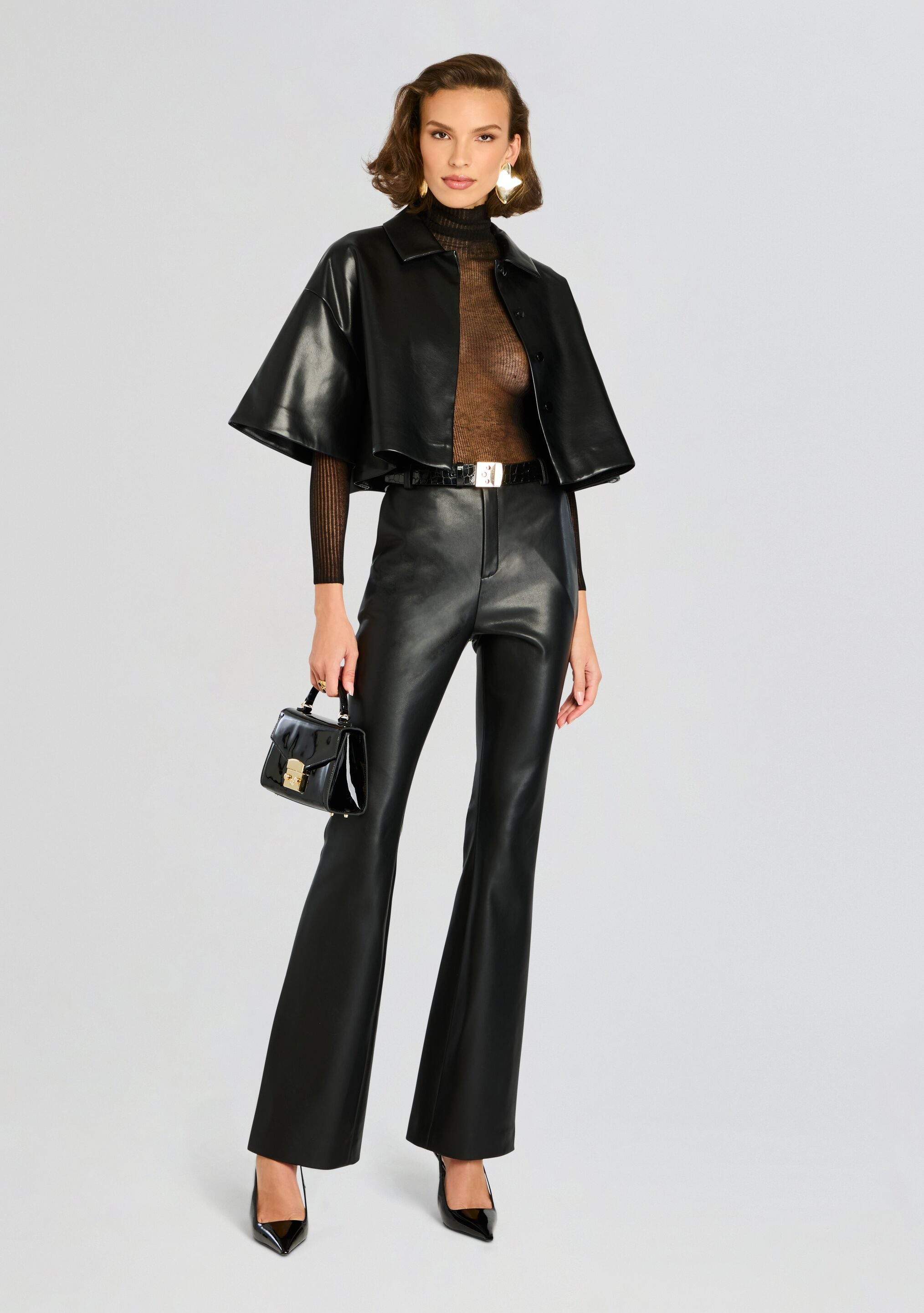 Adi Vegan Leather Cropped Jacket-Sunny Prom