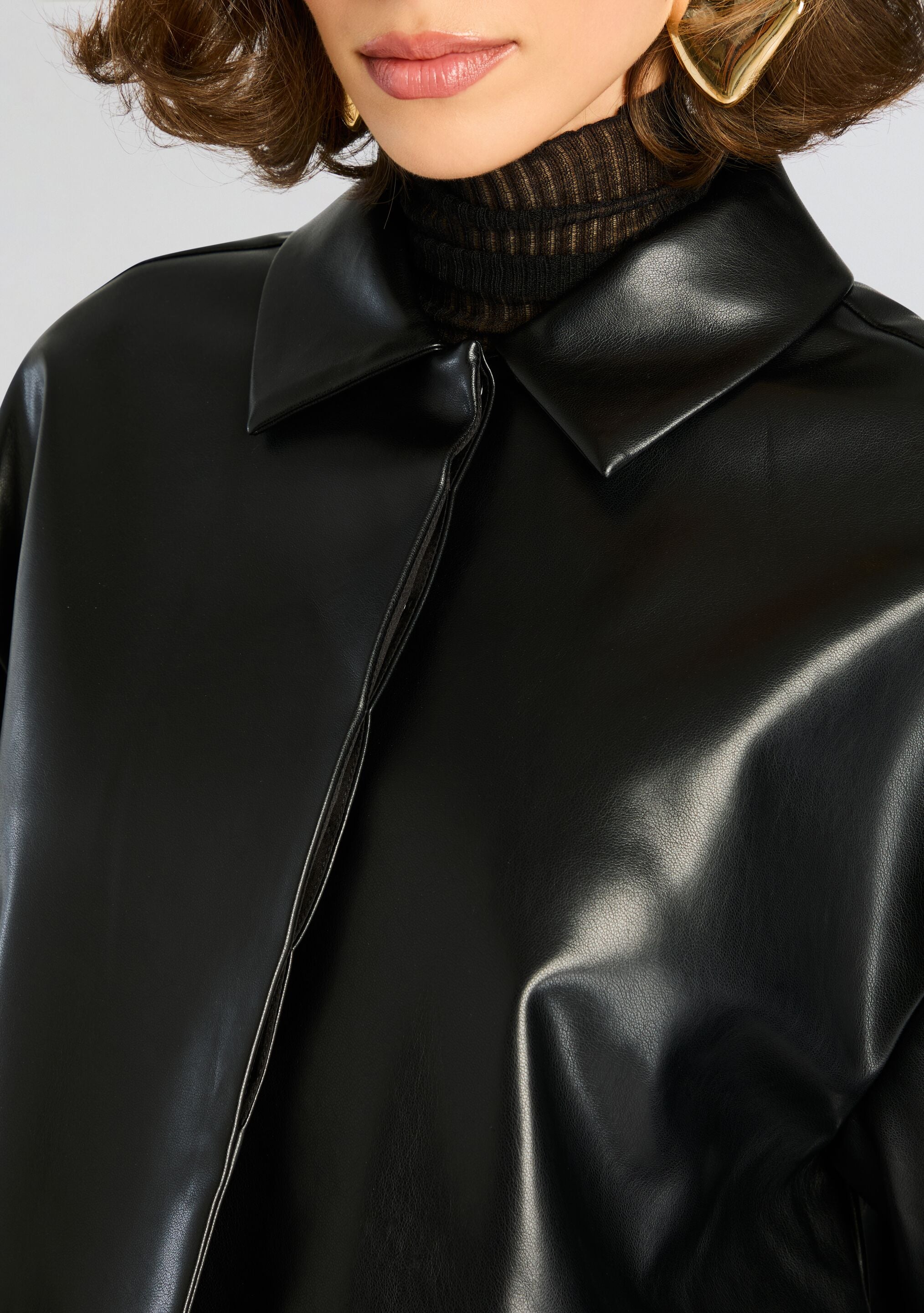 Adi Vegan Leather Cropped Jacket-Sunny Prom