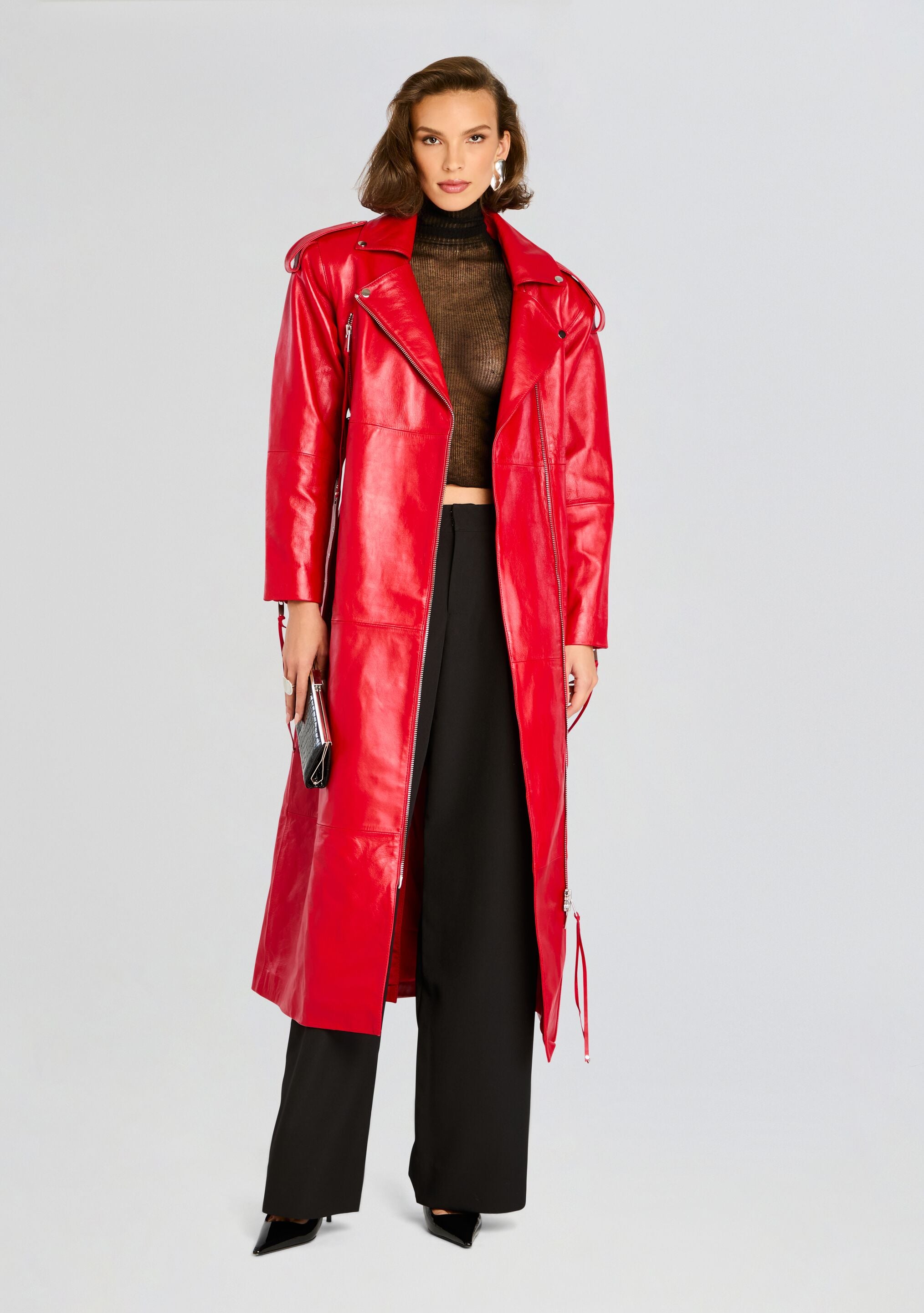 Knightley Leather Trench Coat-Sunny Prom