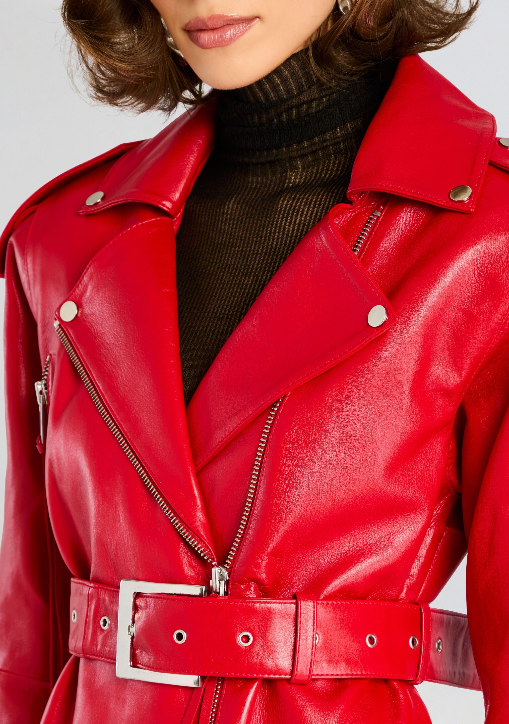 Knightley Leather Trench Coat-Sunny Prom