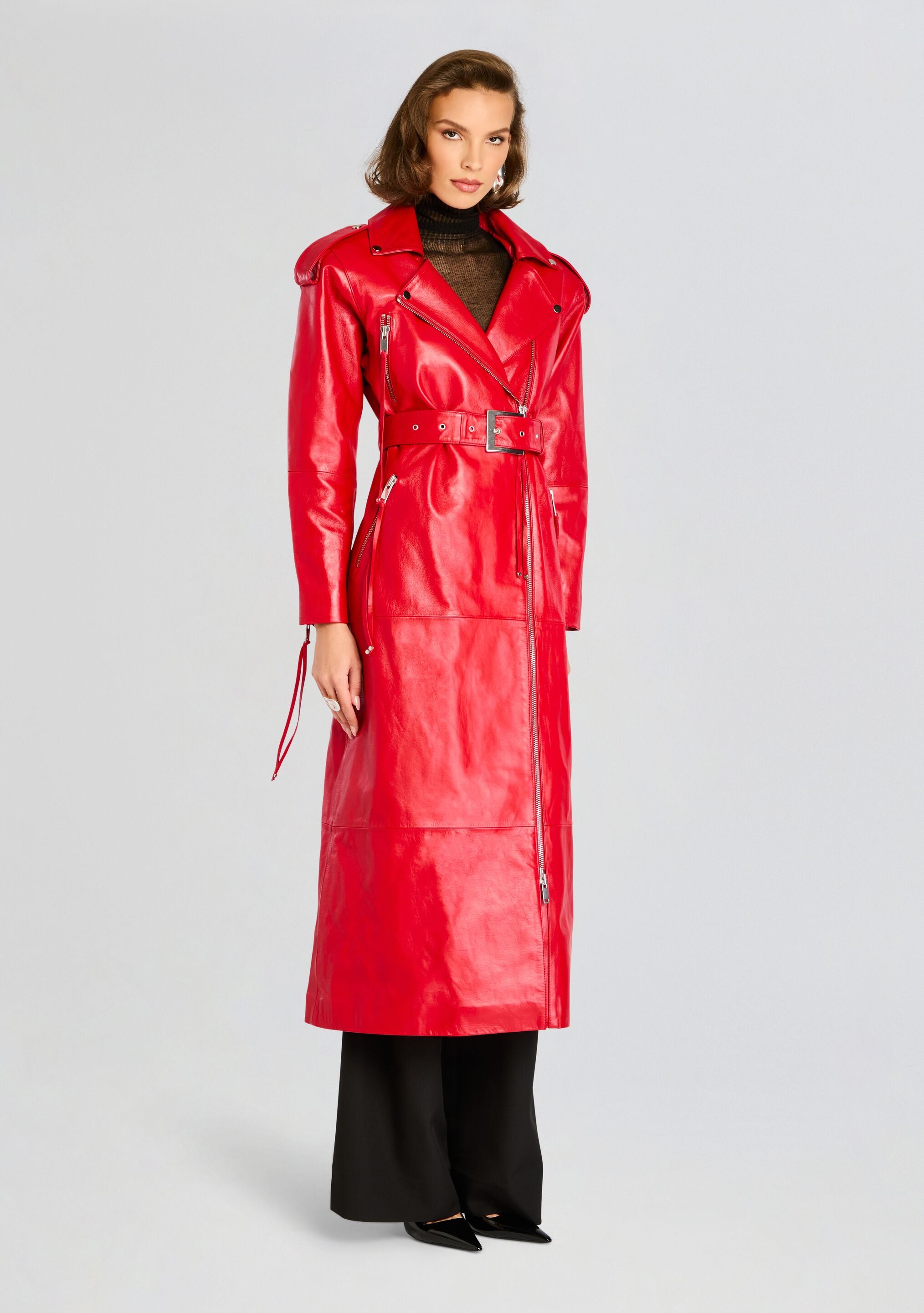 Knightley Leather Trench Coat-Sunny Prom