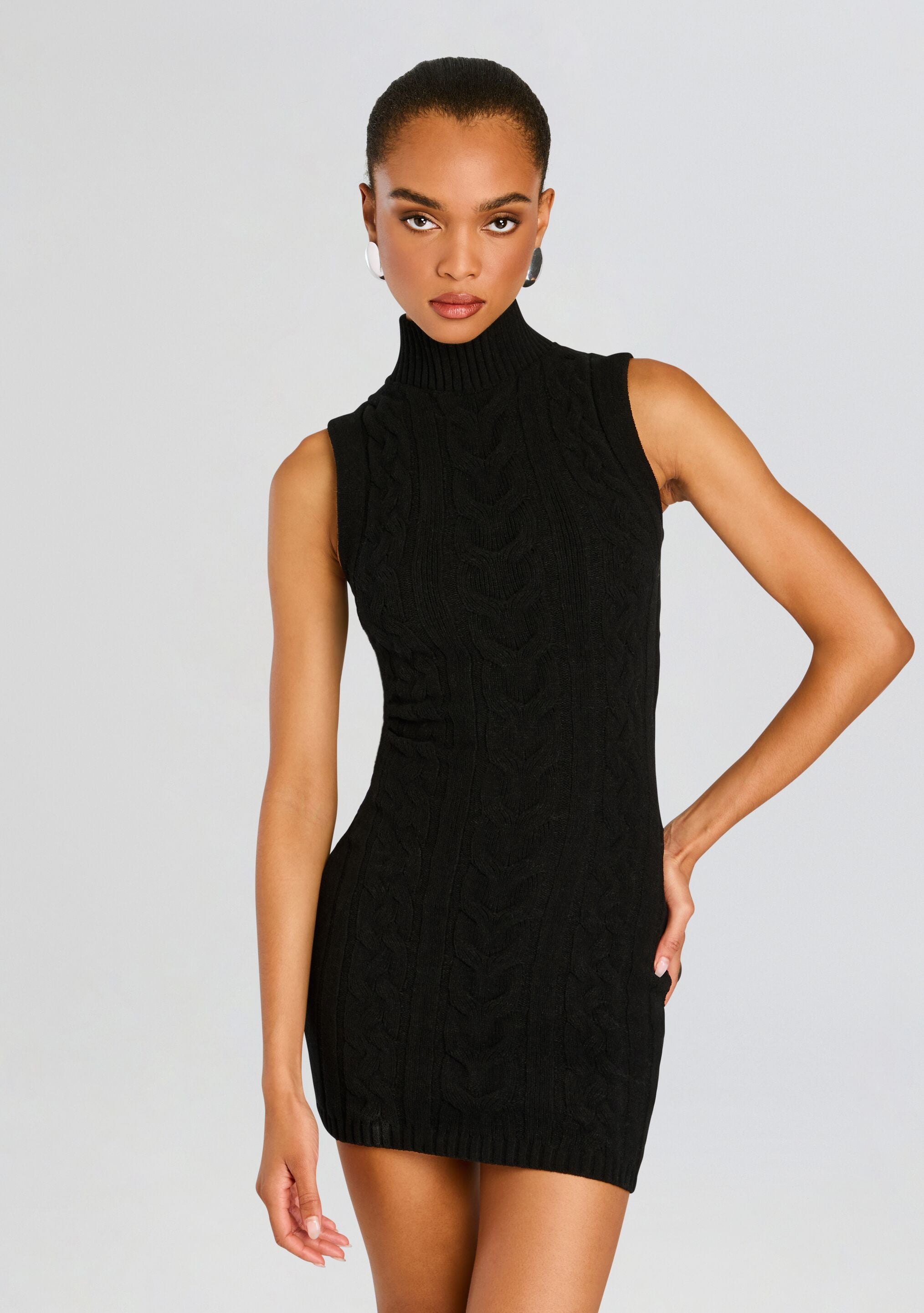 Julissa Cable Knit Mini Dress-Sunny Prom