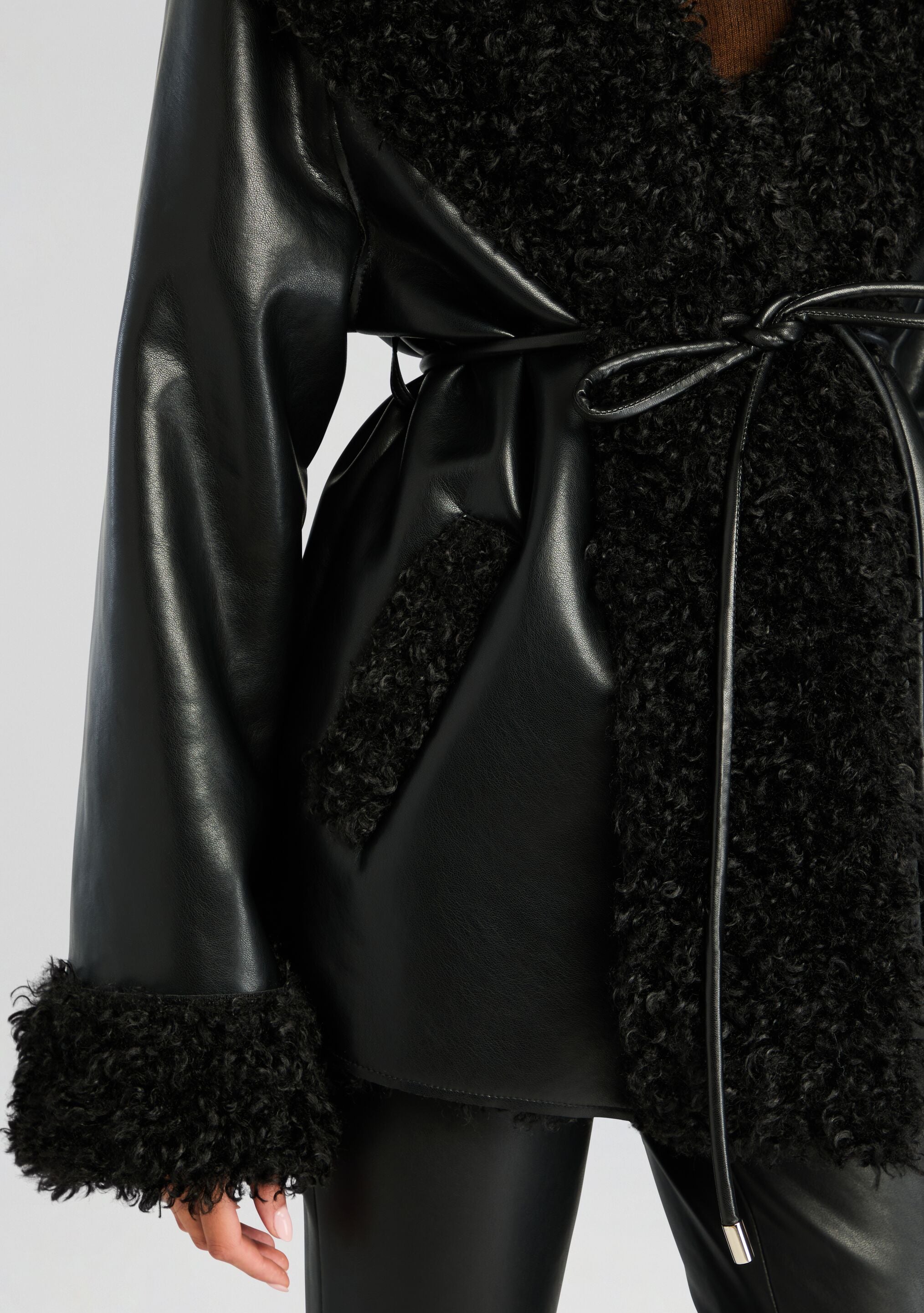 Roxanne Vegan Leather Coat-Sunny Prom