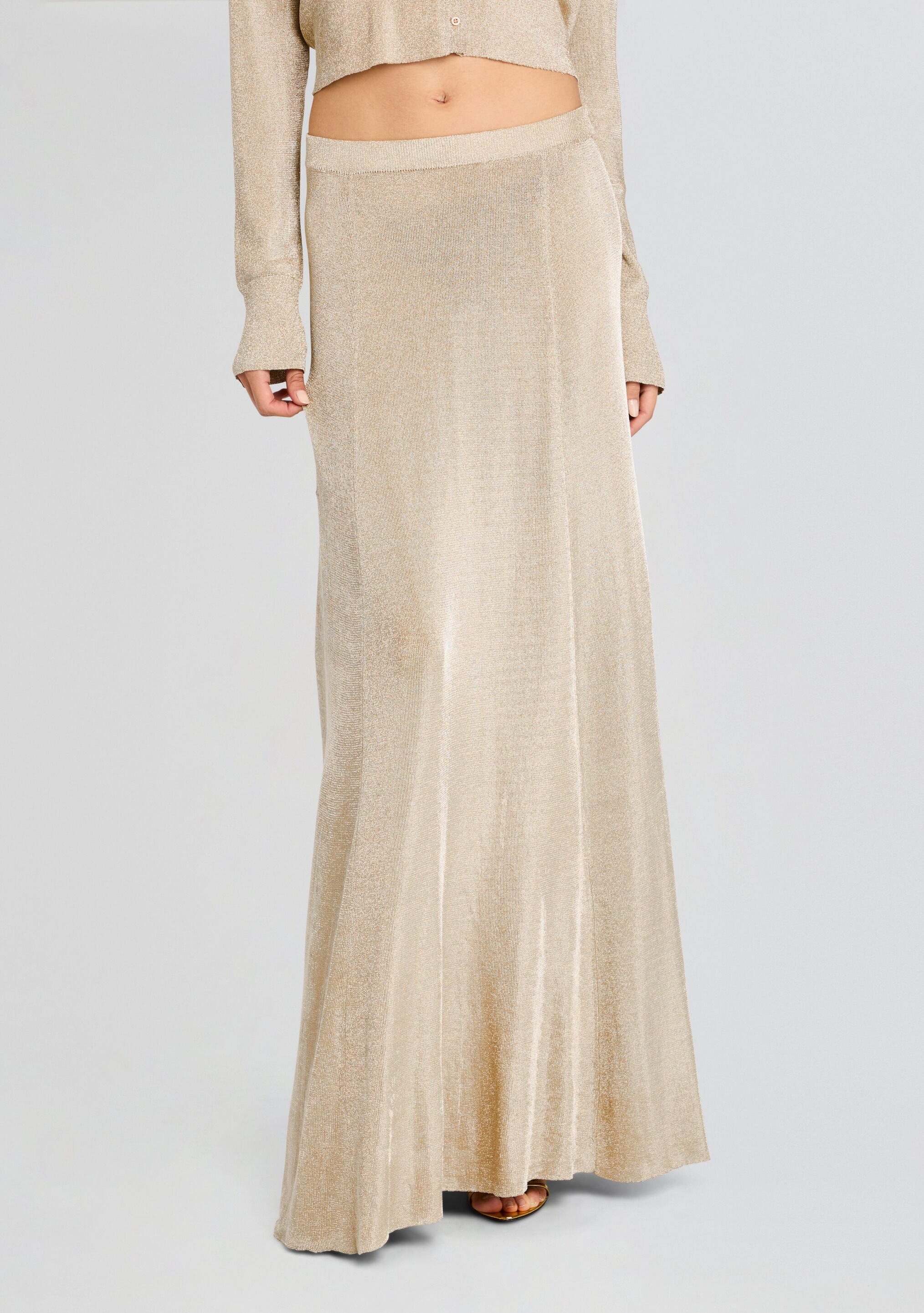 Alice Metallic Knit Maxi Skirt-Sunny Prom