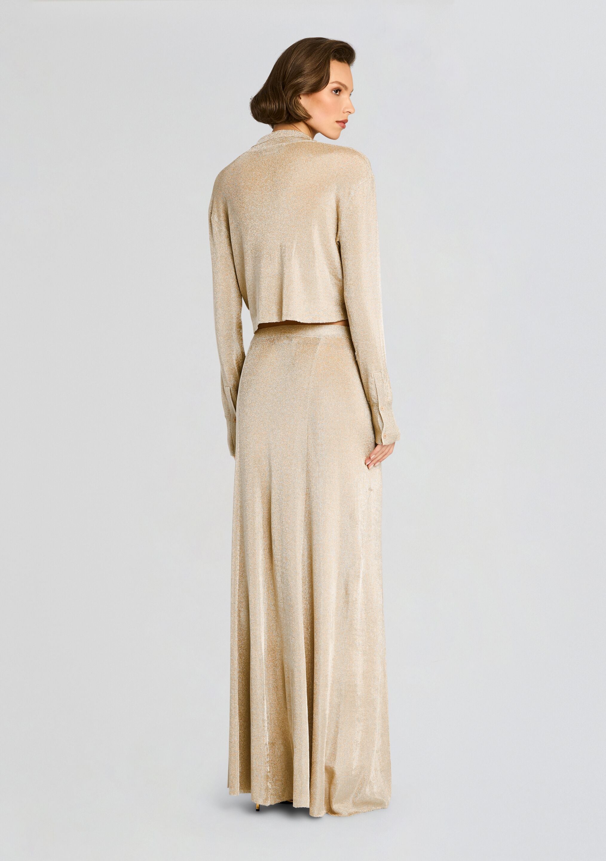 Alice Metallic Knit Maxi Skirt-Sunny Prom