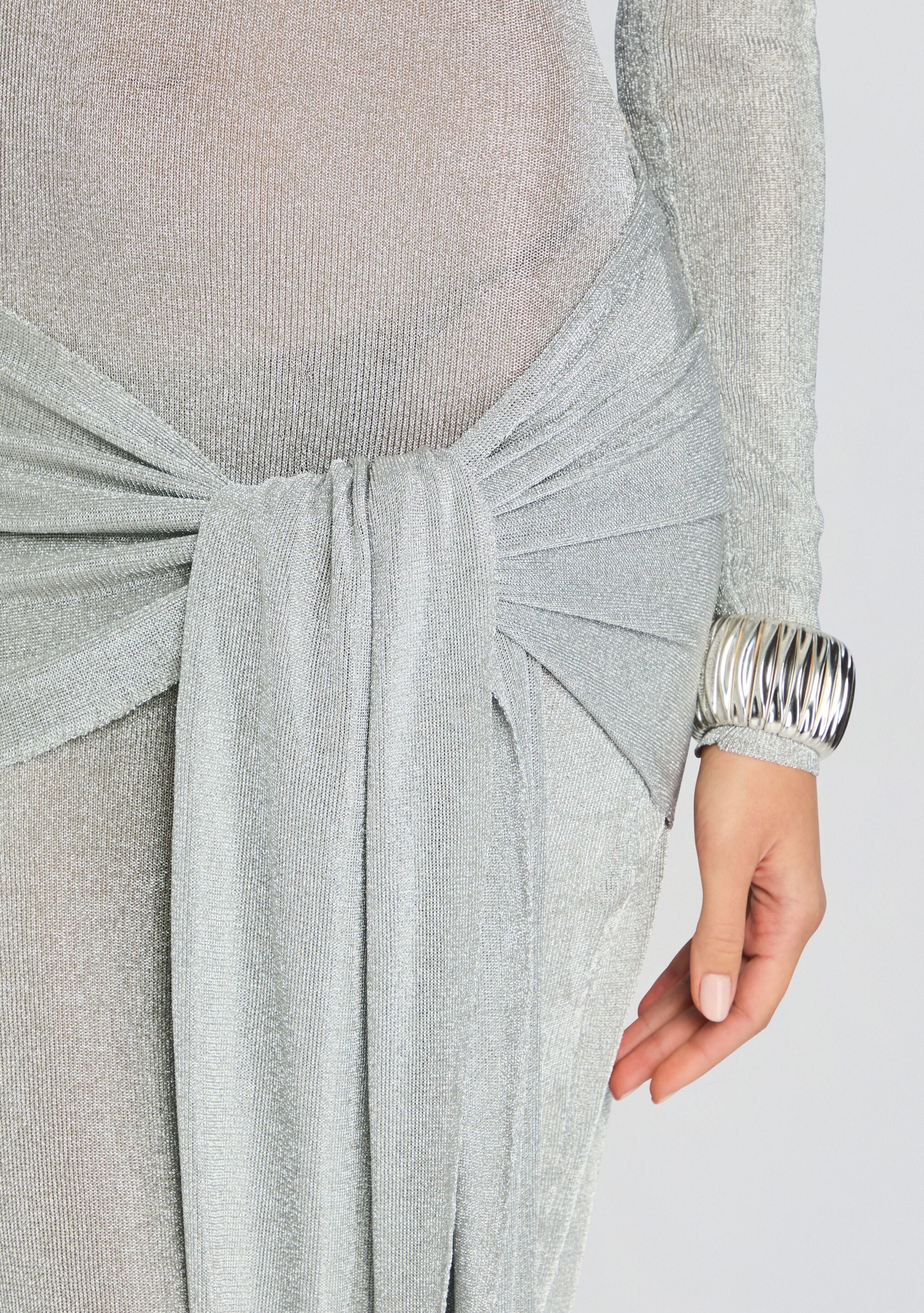 Ashera Metallic Knit Dress-Sunny Prom