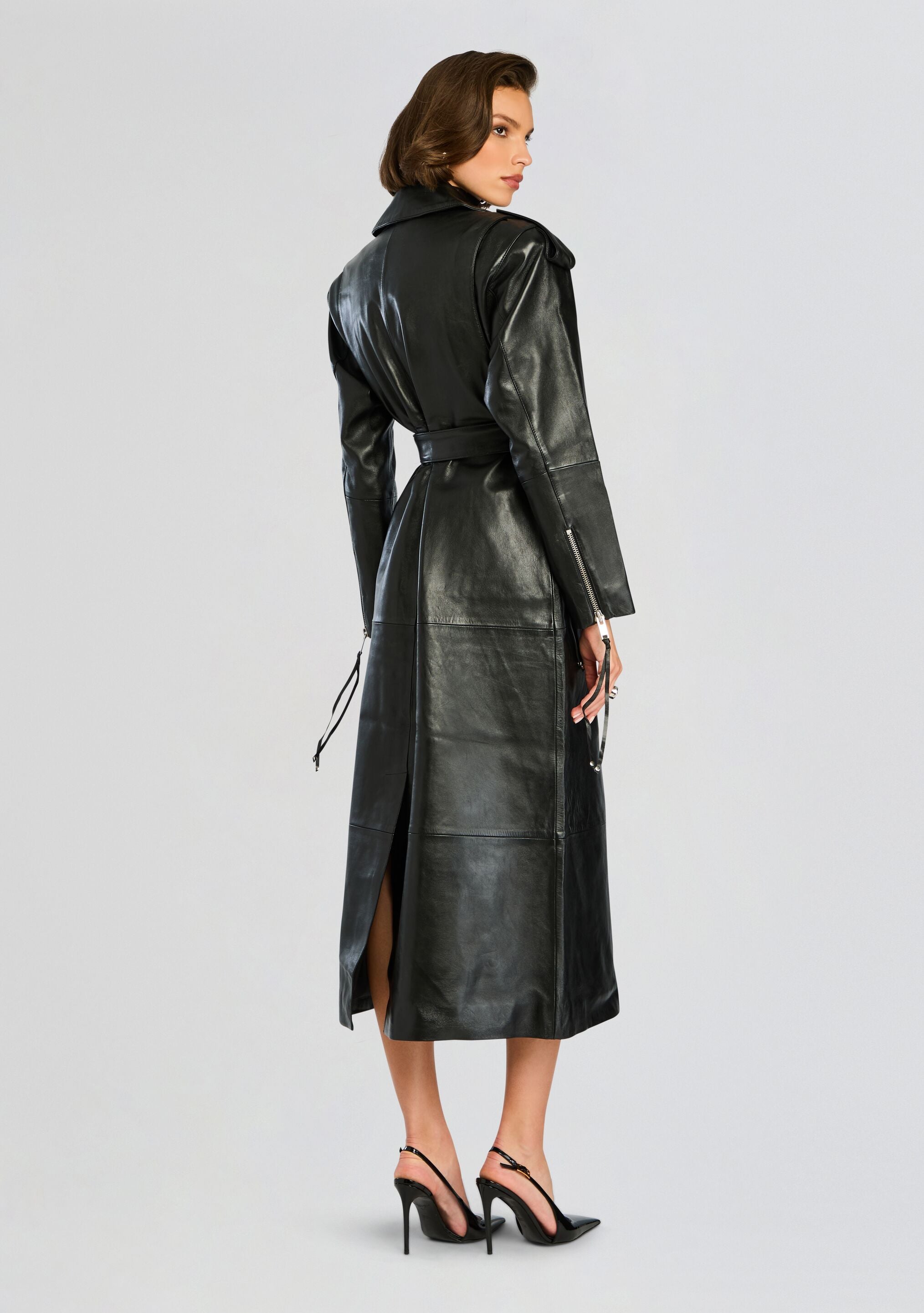 Knightley Leather Trench Coat-Sunny Prom