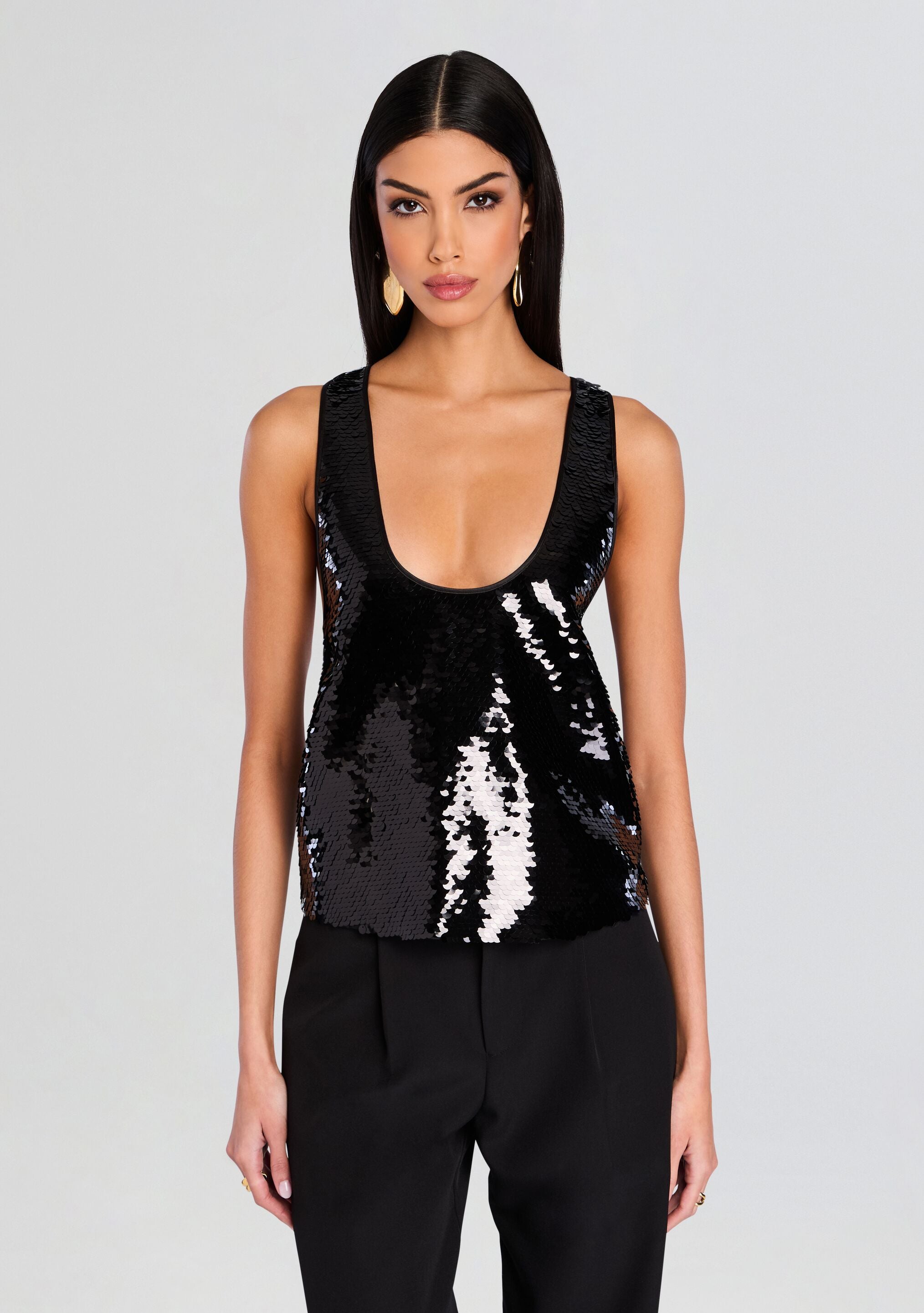 Mandy Sequin Top-Sunny Prom