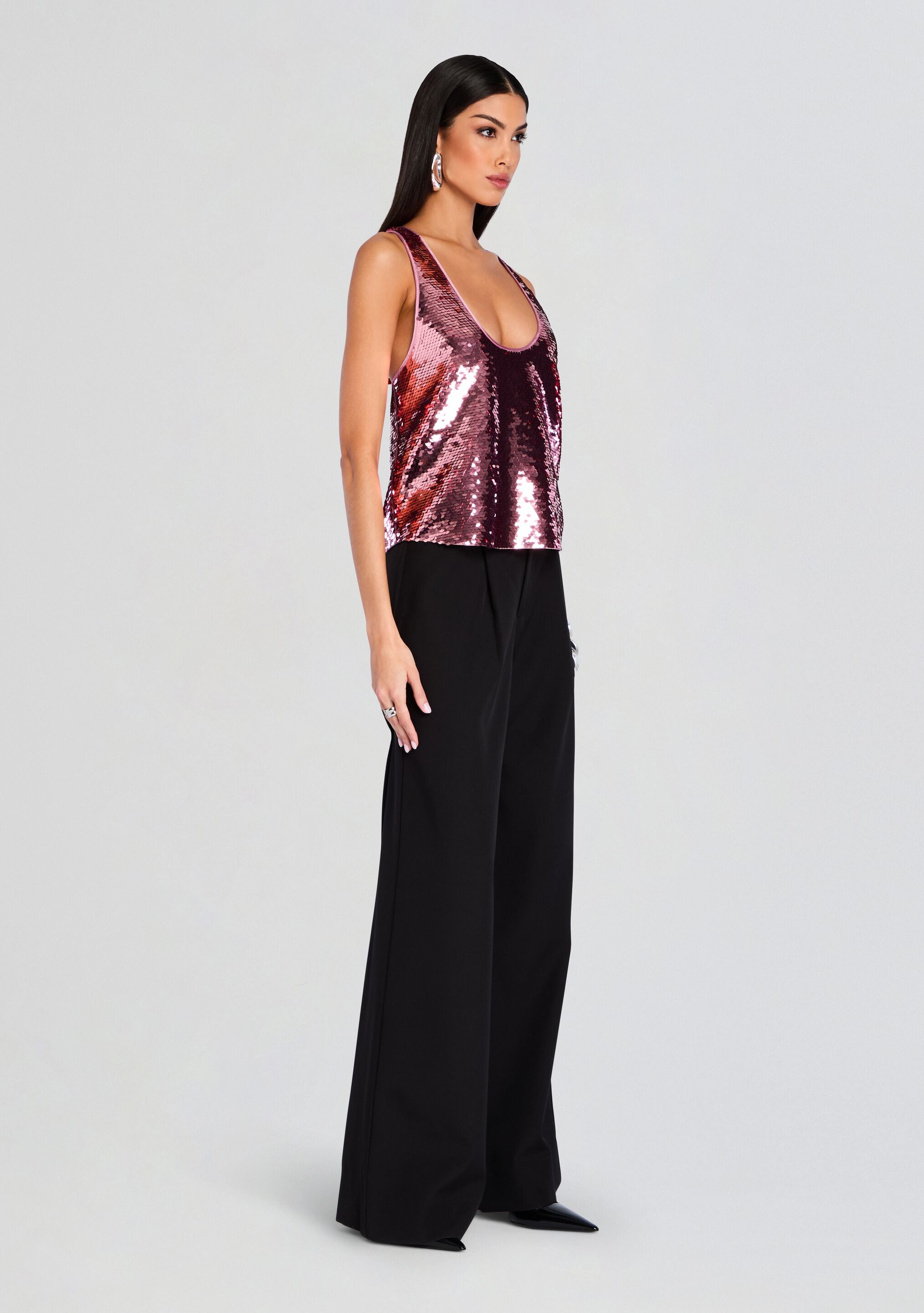 Mandy Sequin Top-Sunny Prom