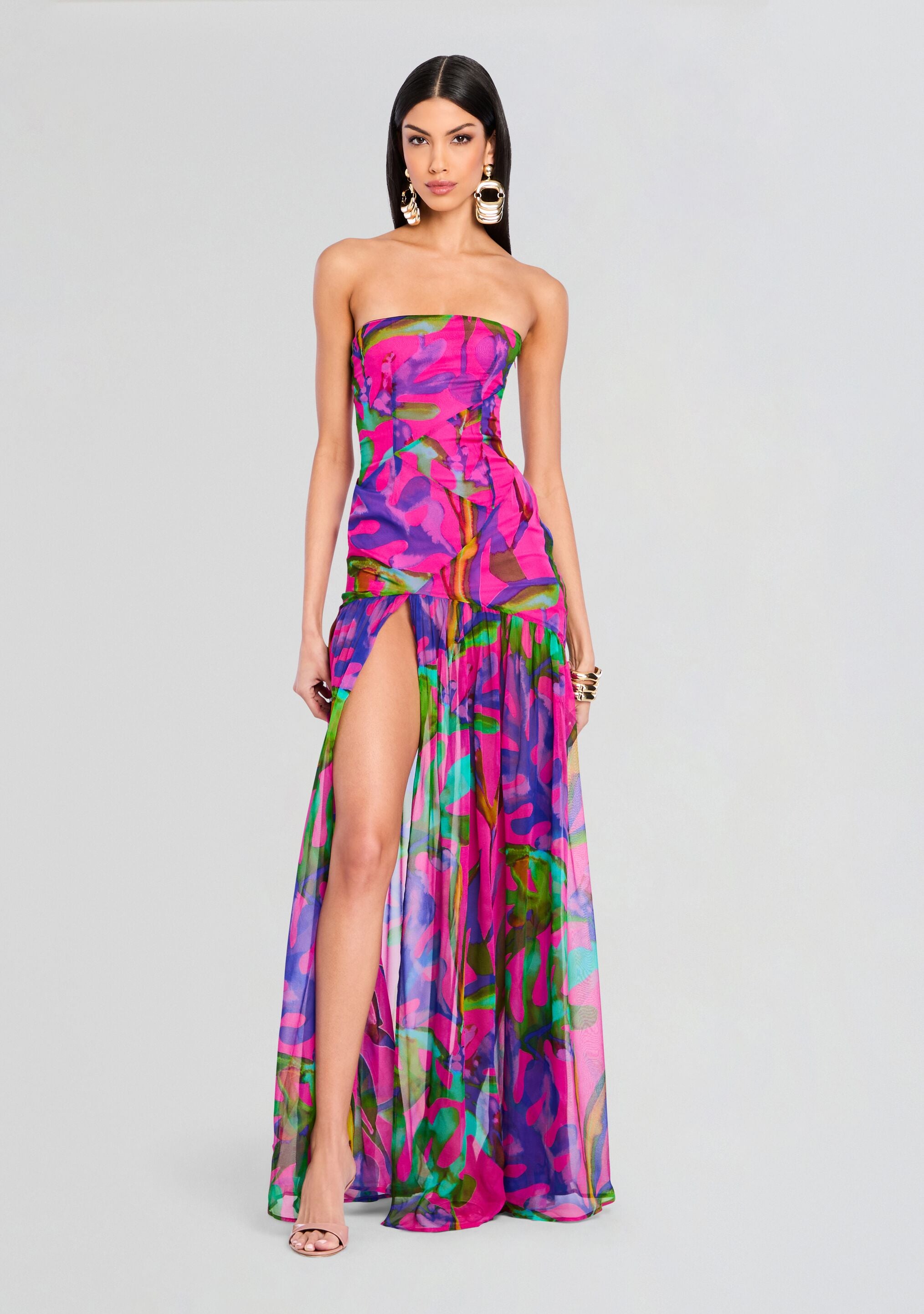 Nicole Silk Chiffon Dress-Sunny Prom