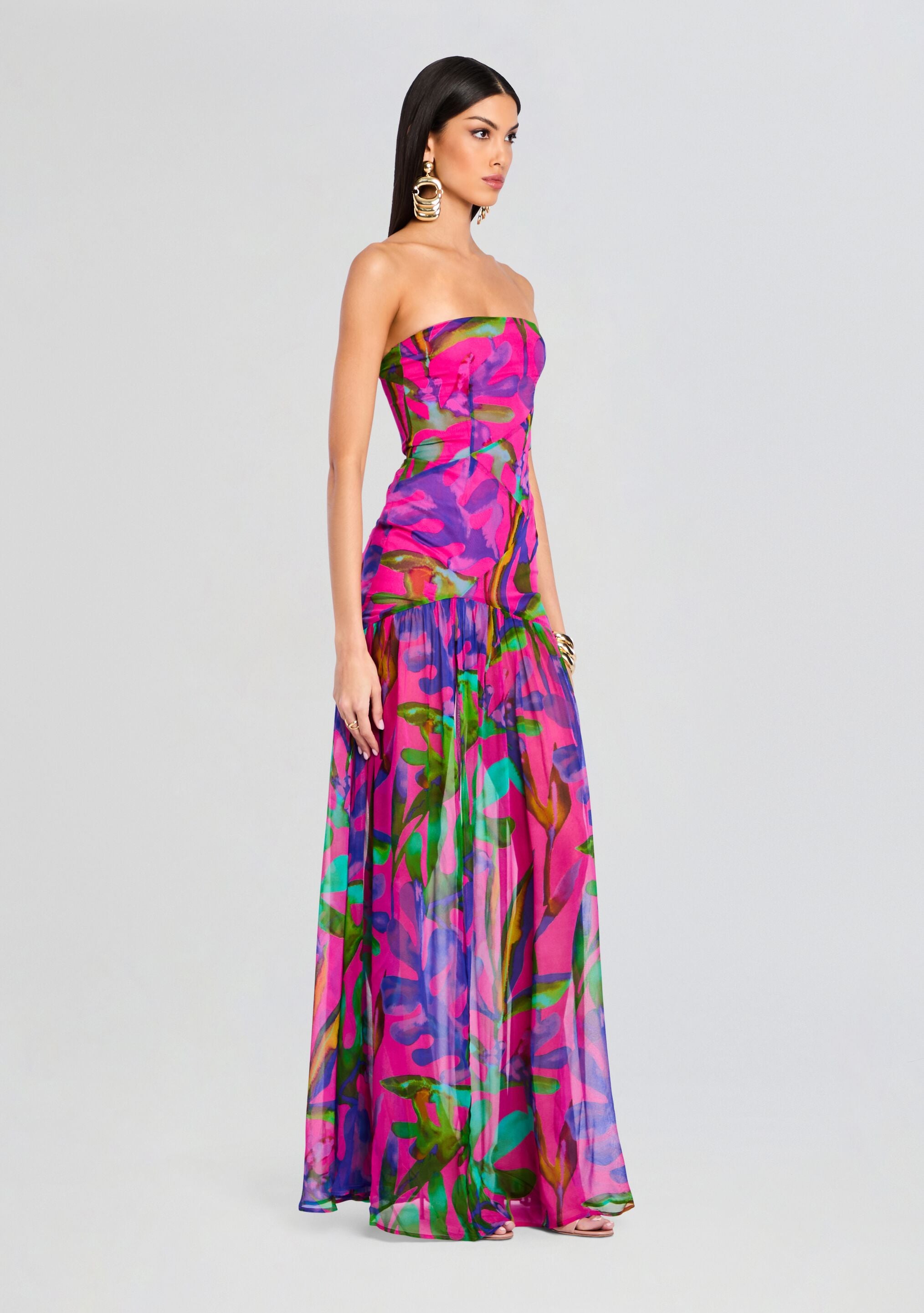 Nicole Silk Chiffon Dress-Sunny Prom