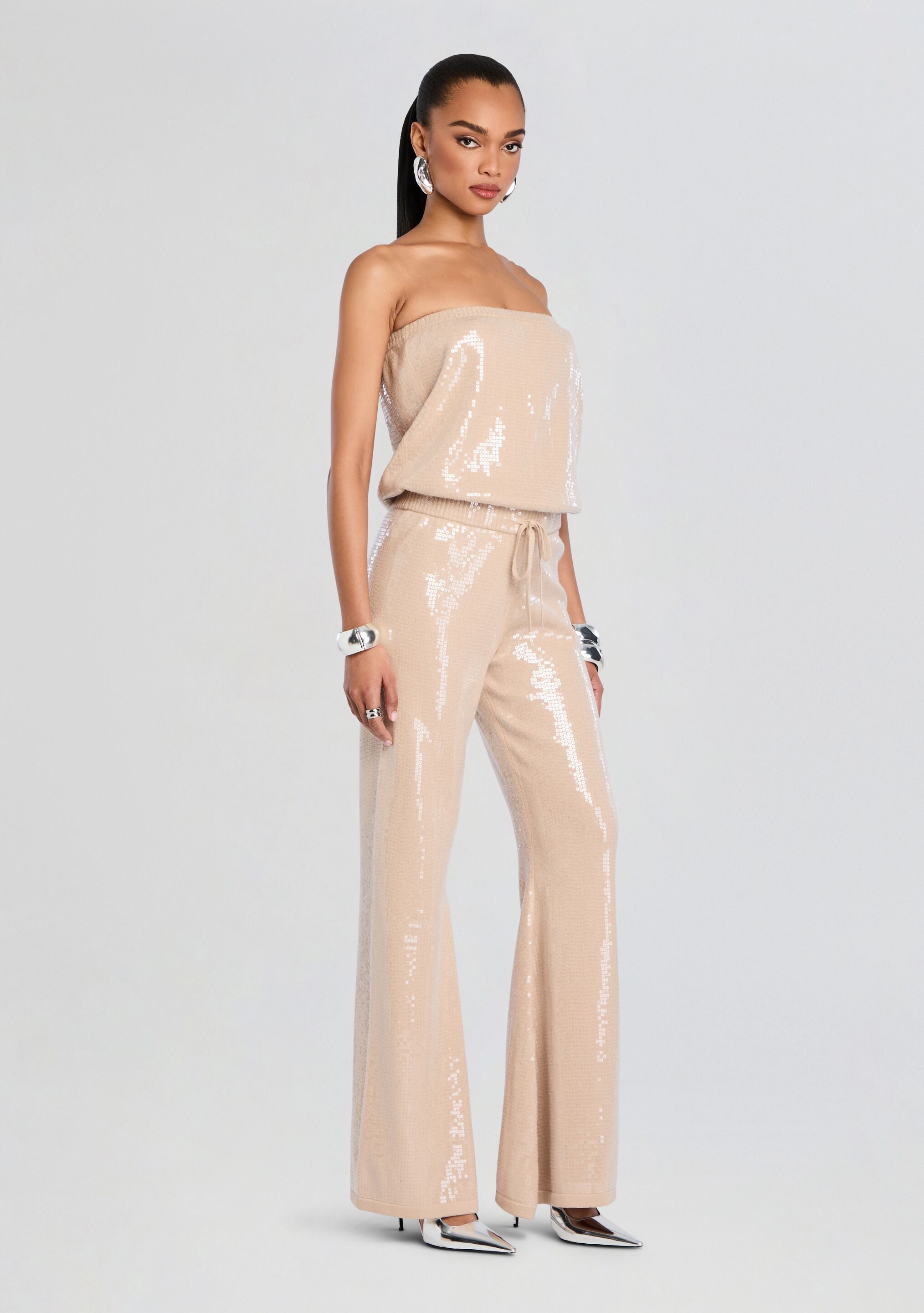 Allie Sequin Knit Jumpsuit-Sunny Prom