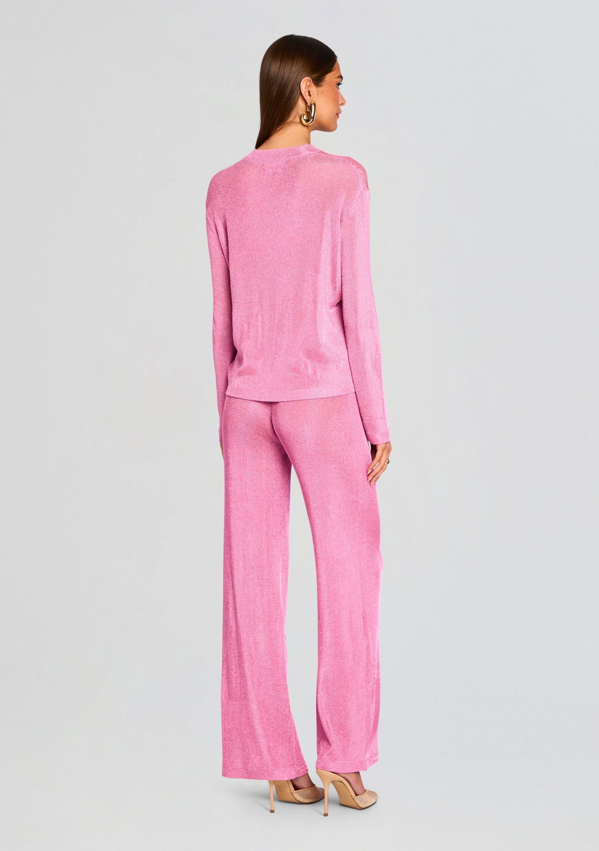 Hana Metallic Knit Top-Sunny Prom