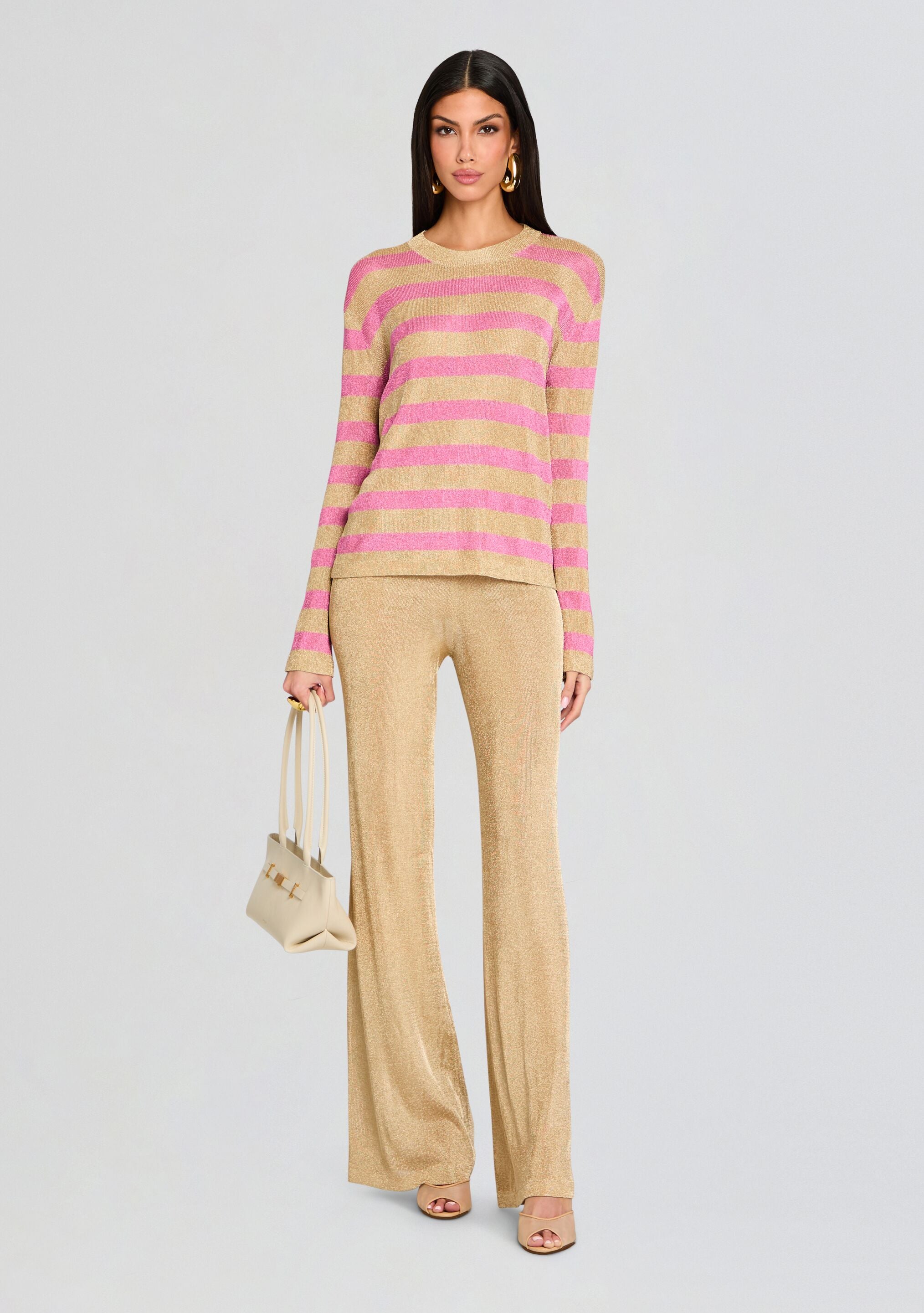 Hana Metallic Knit Top-Sunny Prom