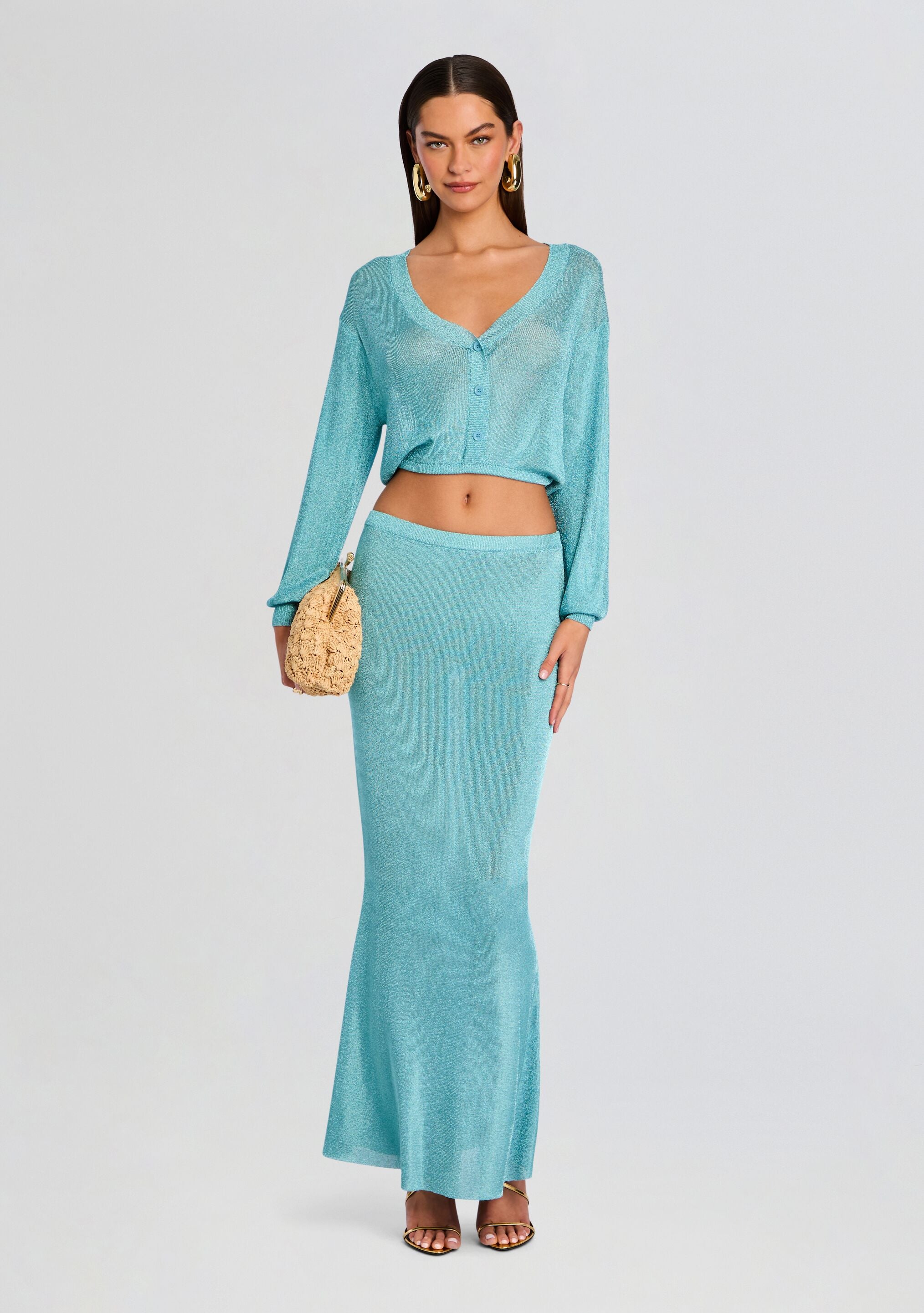 Moni Metallic Knit Cardigan-Sunny Prom