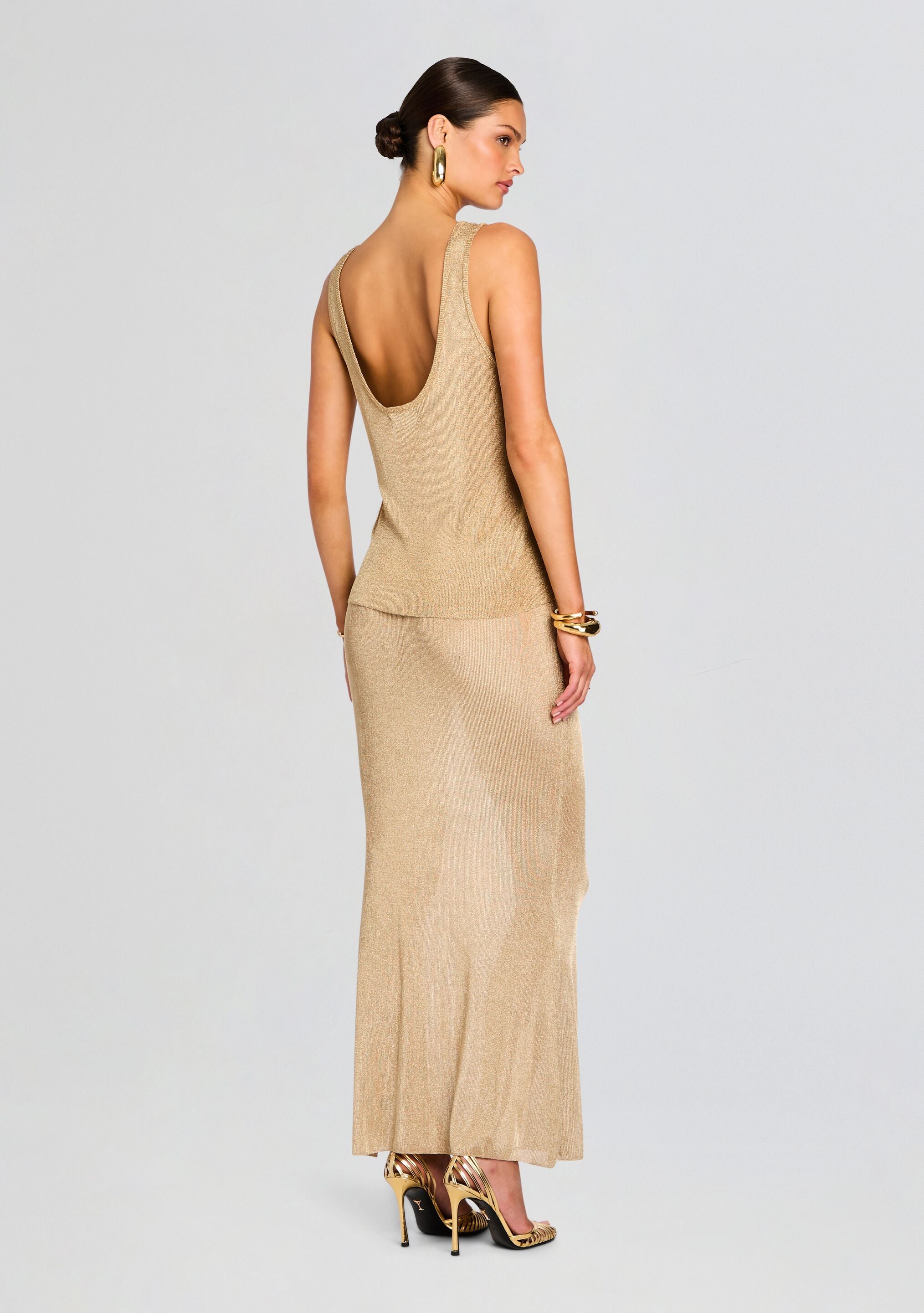 Hero Metallic Knit Tank-Sunny Prom