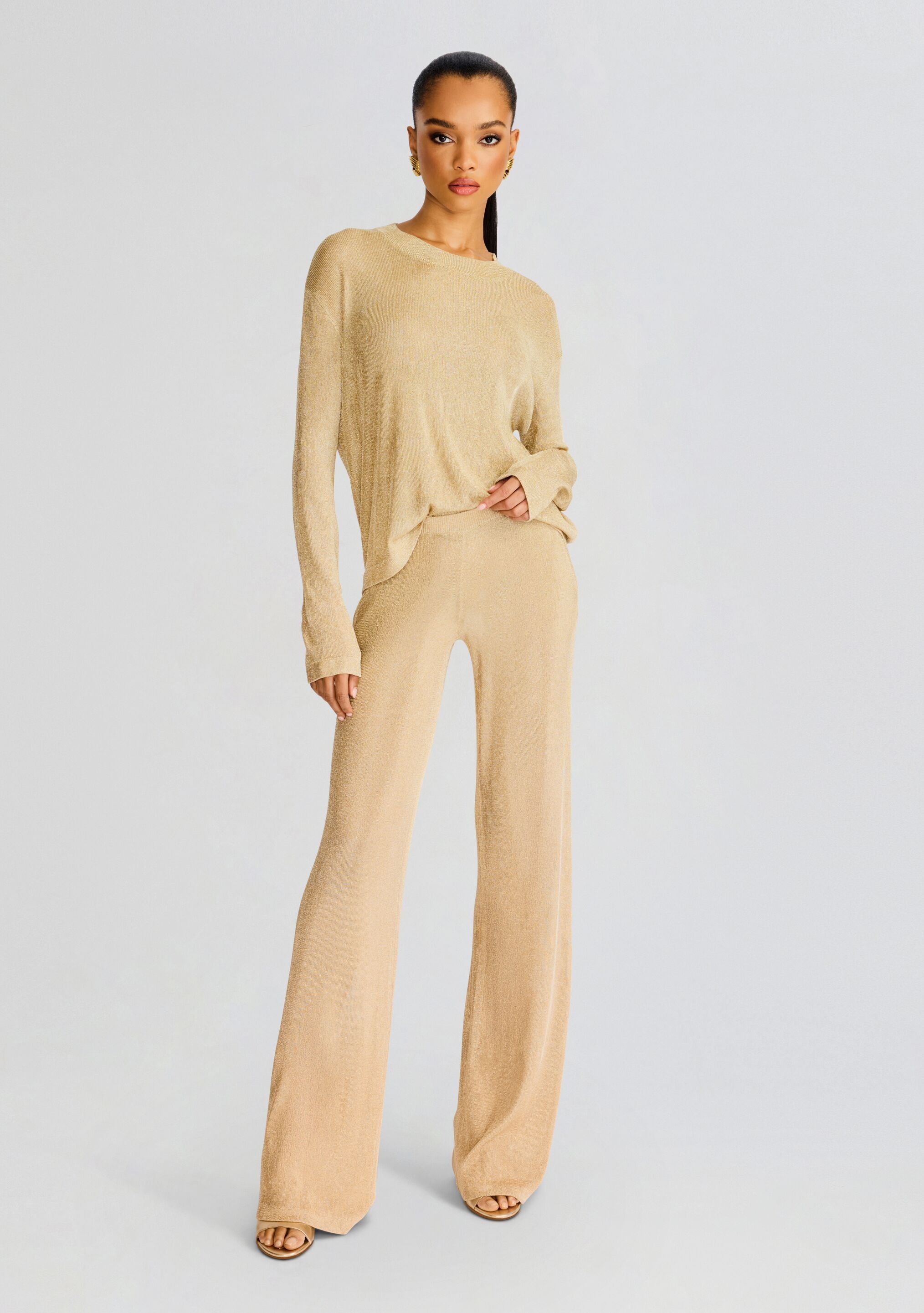 Sheldon Metallic Knit Pant-Sunny Prom