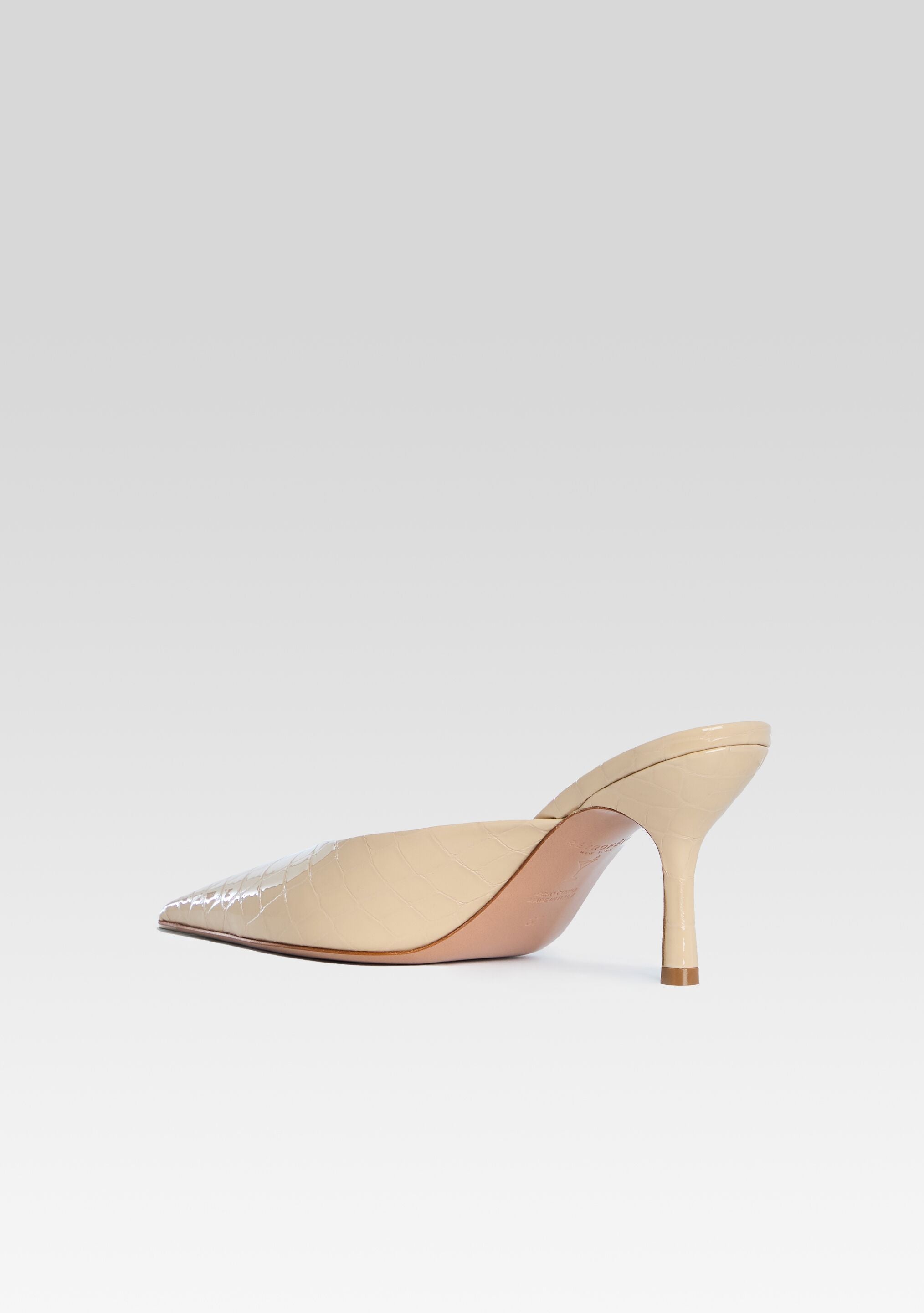 Francesca Leather Kitten Mule-Sunny Prom