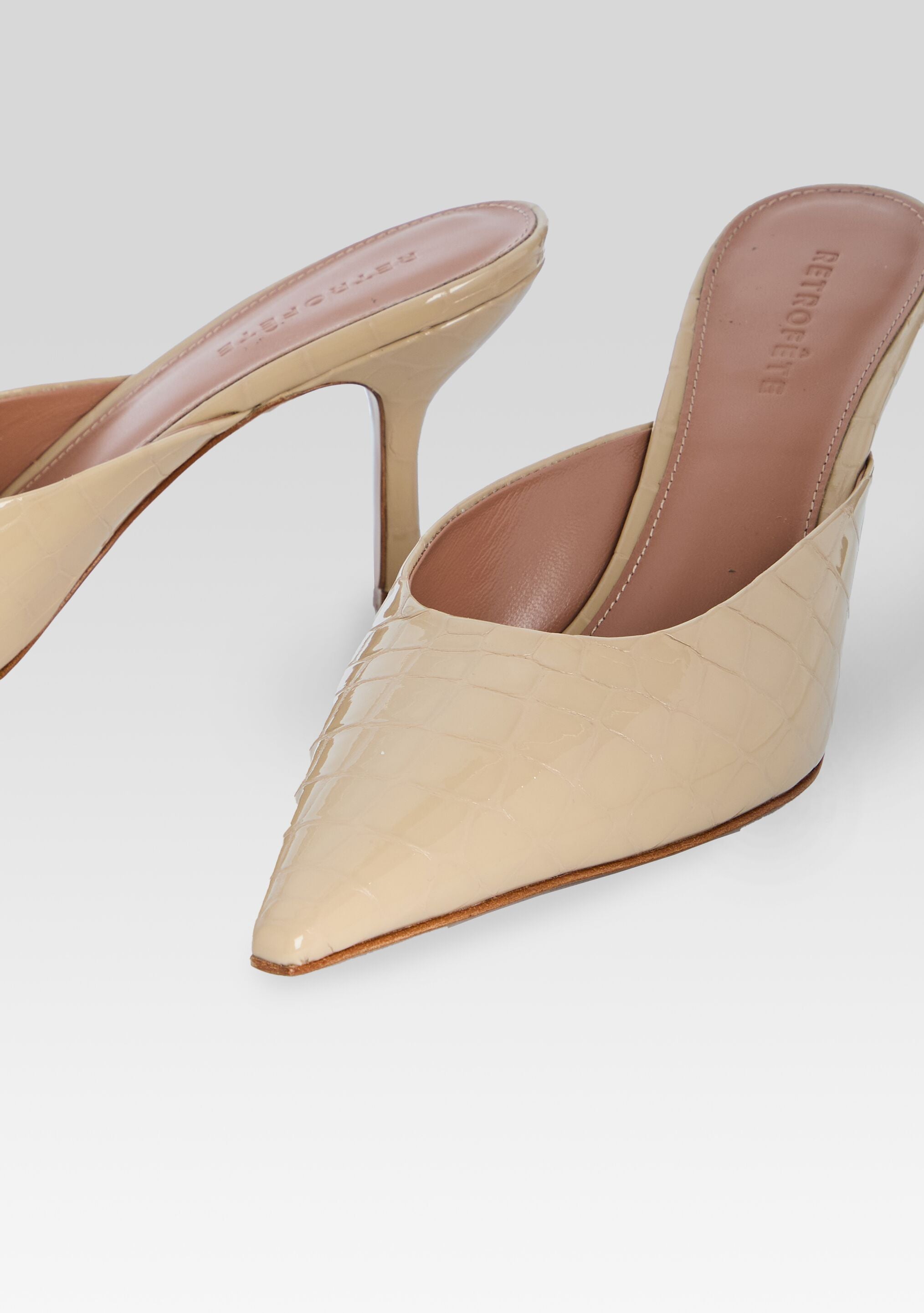 Francesca Leather Kitten Mule-Sunny Prom
