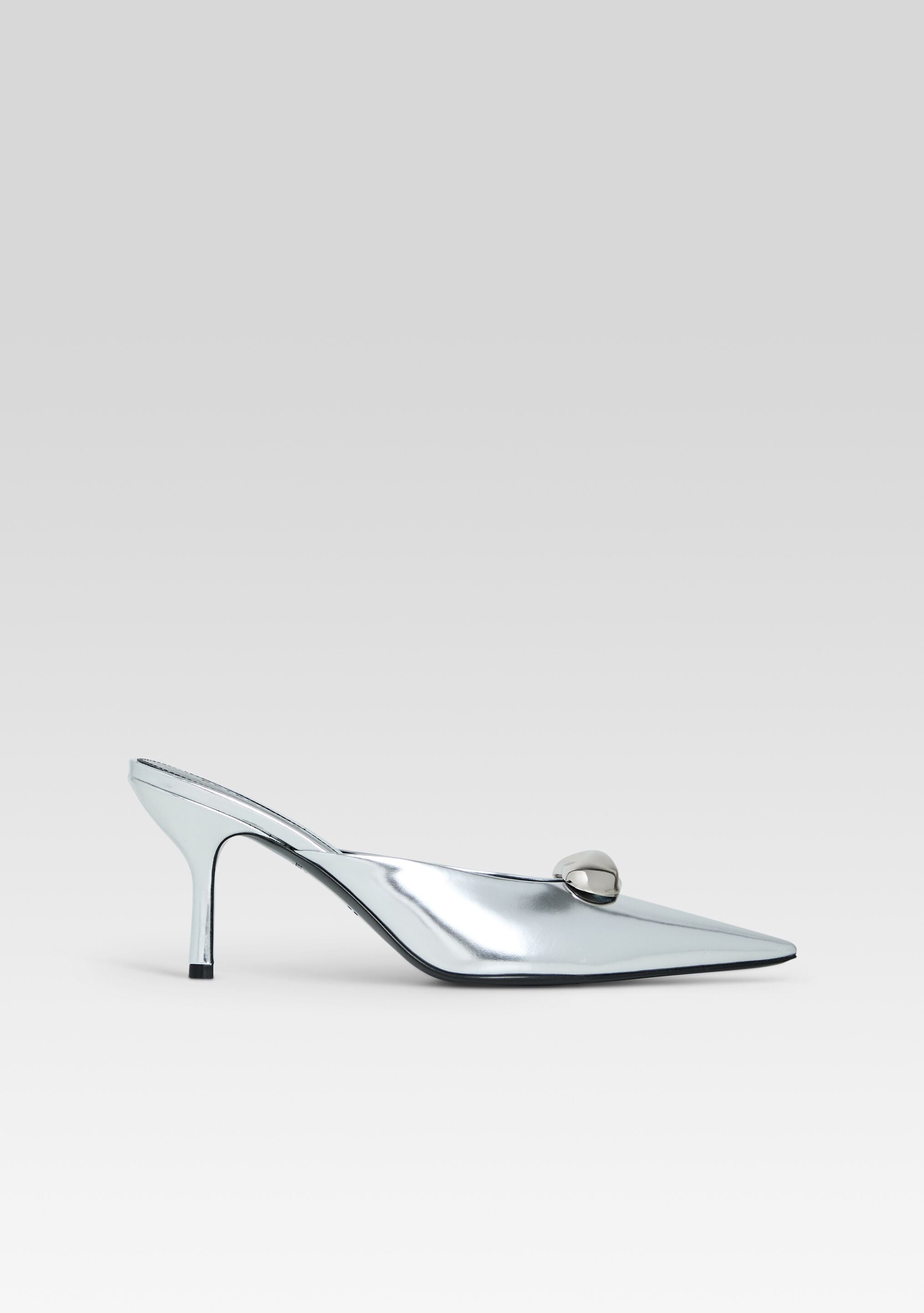 Francesca Leather Kitten Mule-Sunny Prom