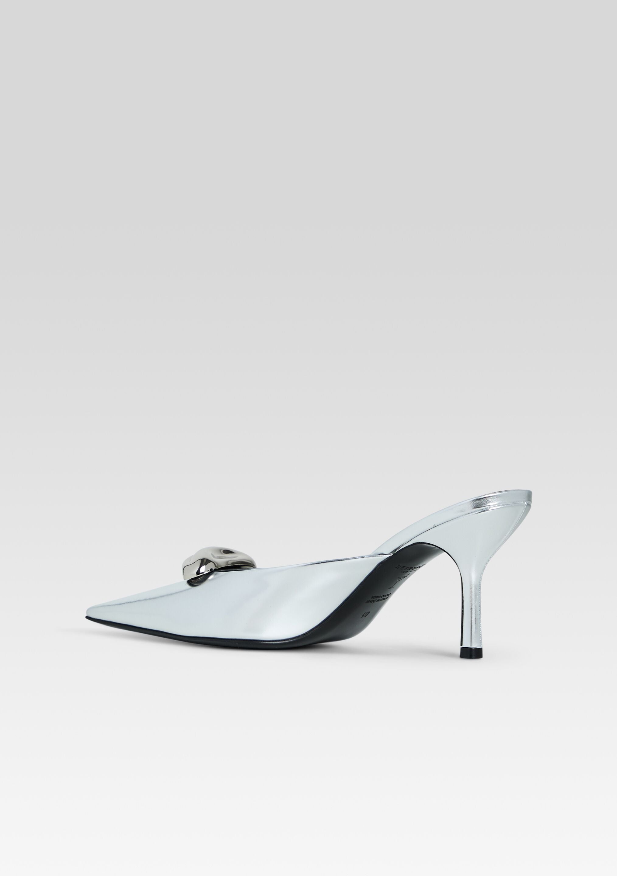 Francesca Leather Kitten Mule-Sunny Prom