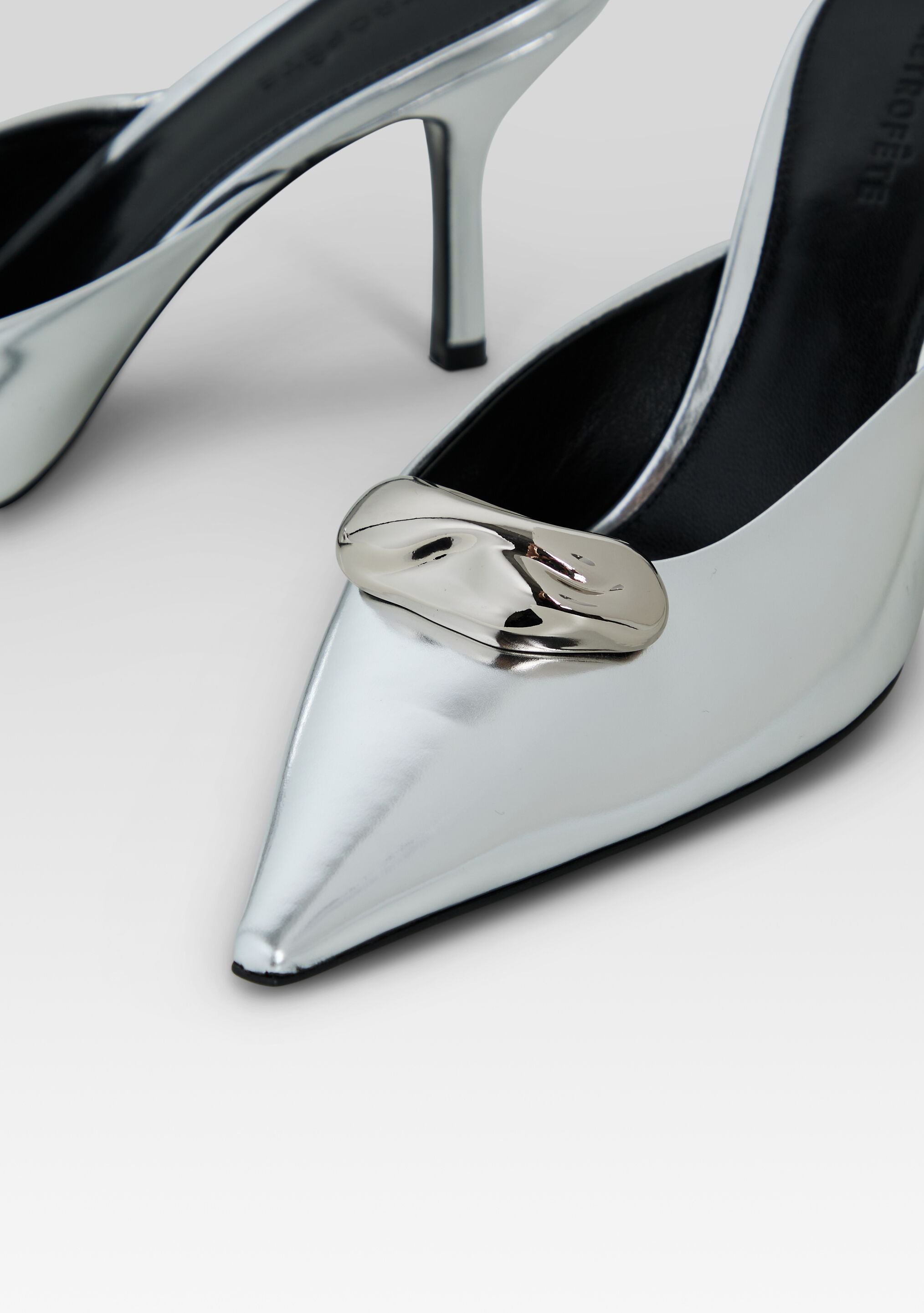 Francesca Leather Kitten Mule-Sunny Prom