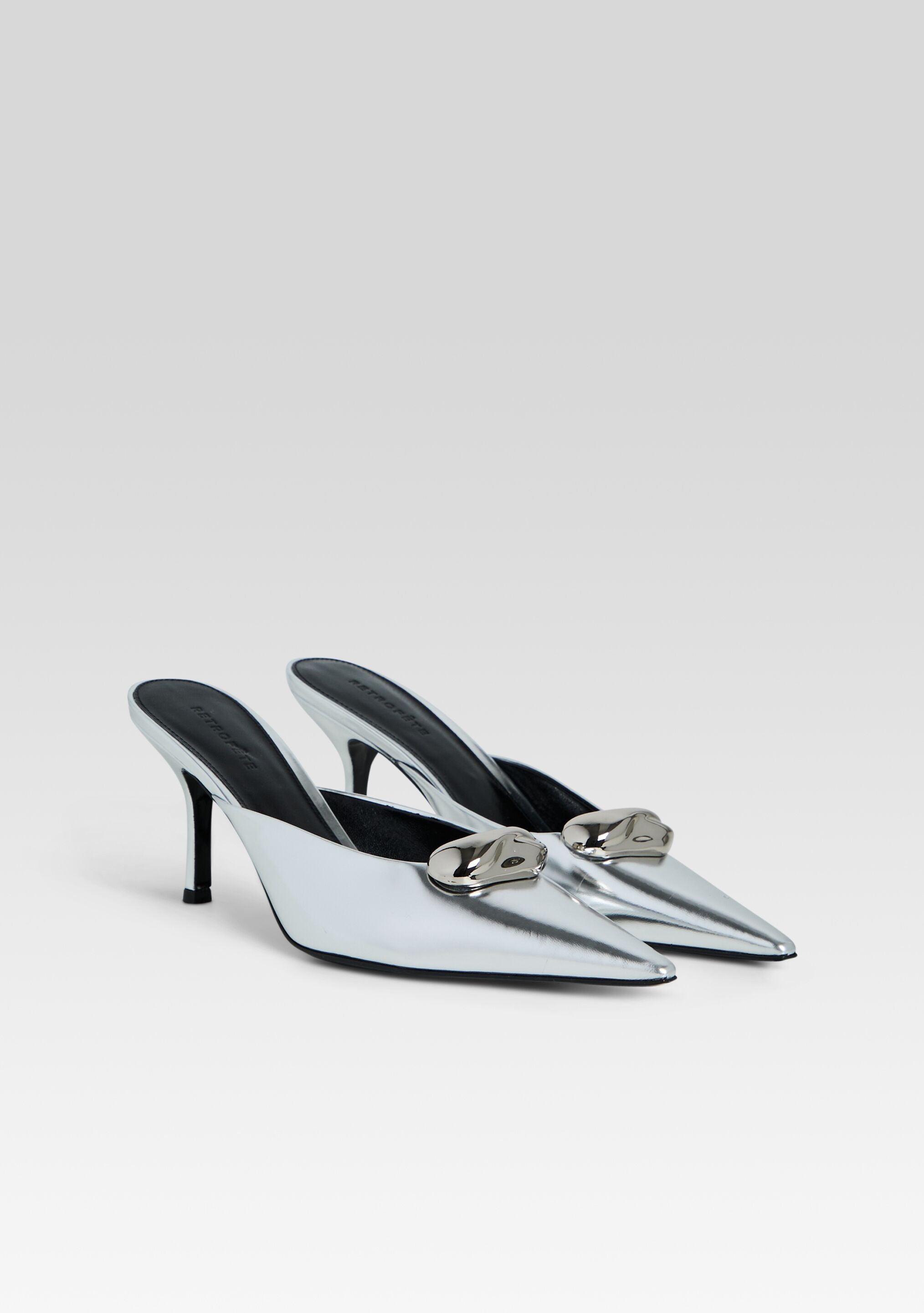 Francesca Leather Kitten Mule-Sunny Prom