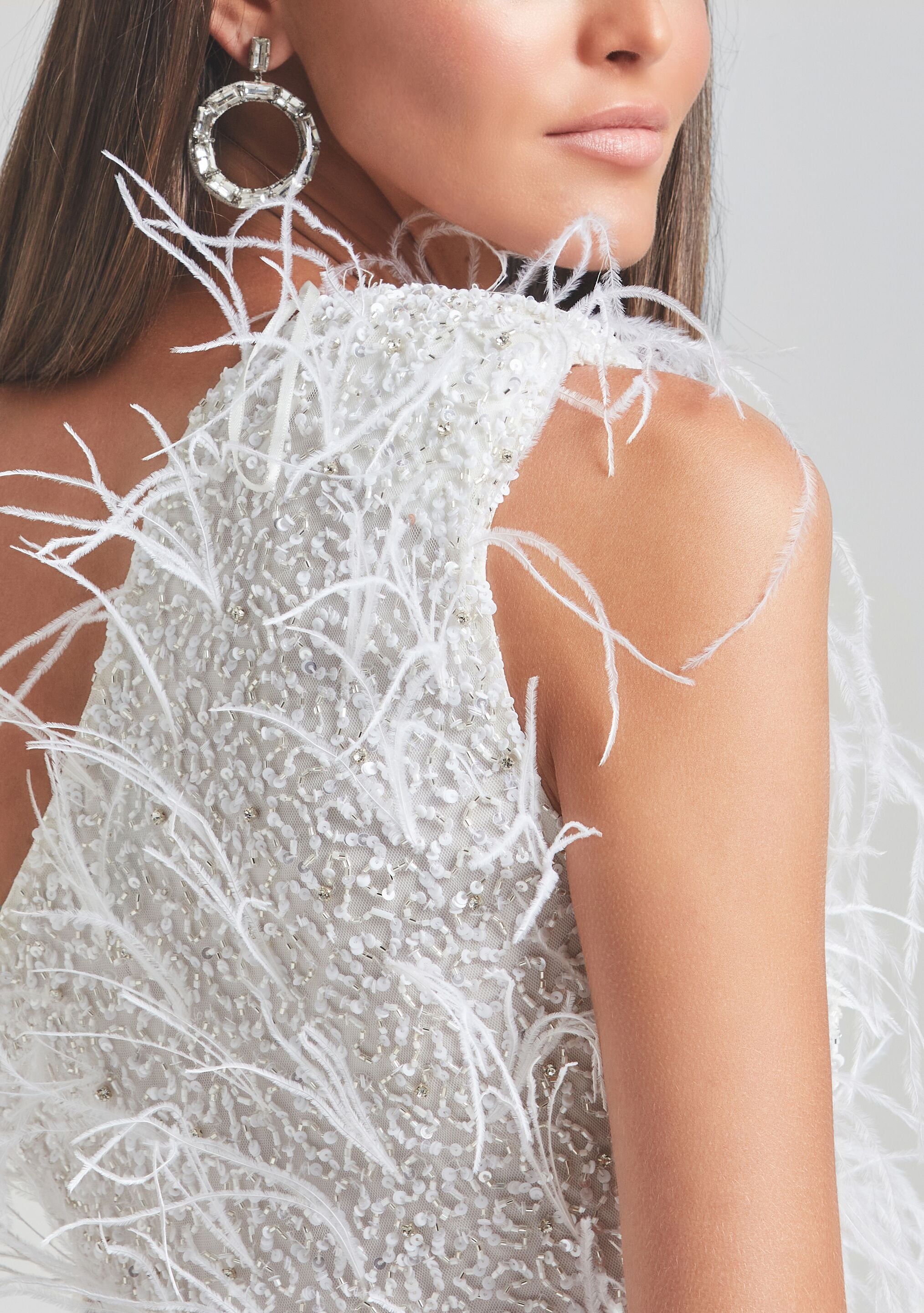 Sina Feather Dress-Sunny Prom