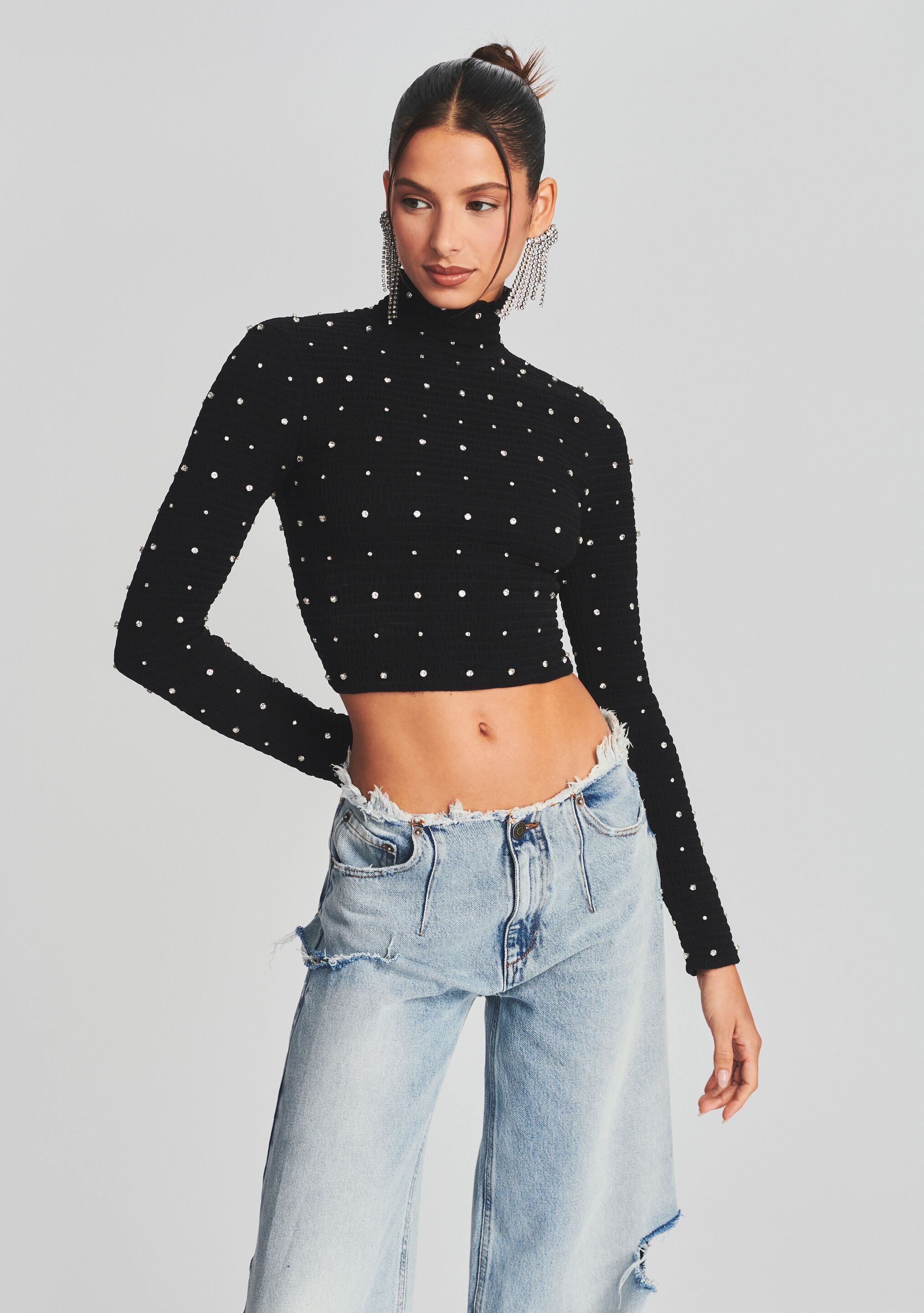 Brooks Embellished Chiffon Top-Sunny Prom