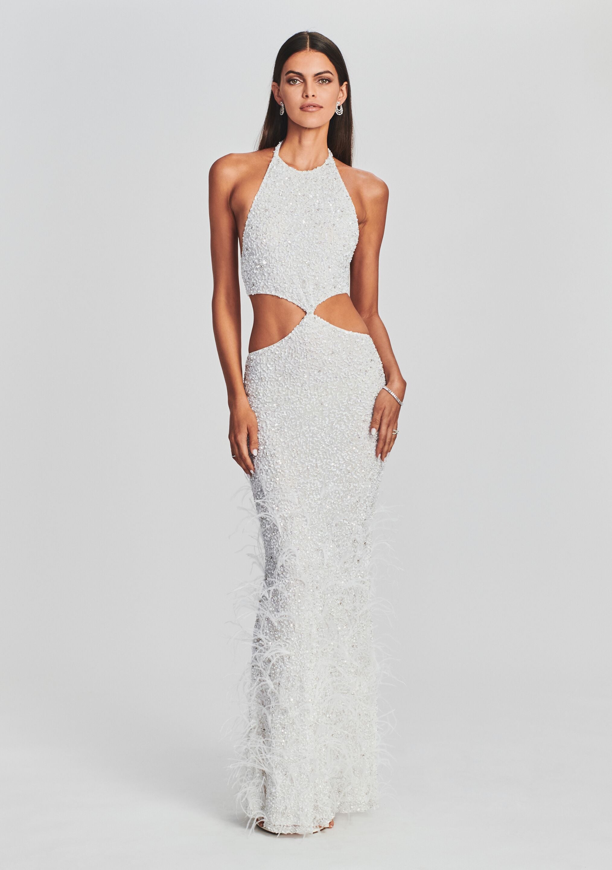 Katerina Sequin Feather Dress-Sunny Prom