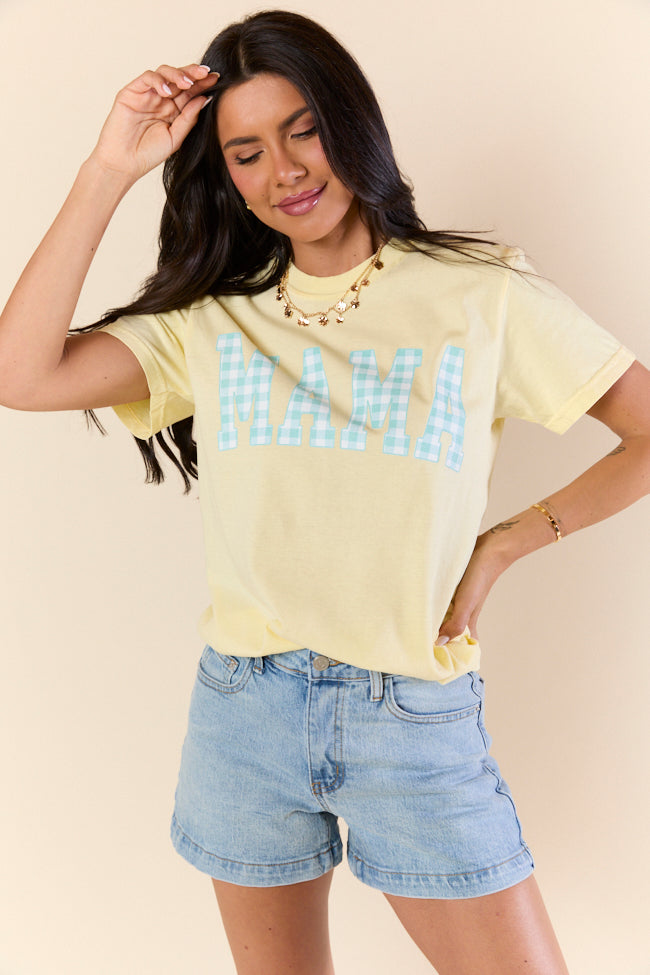 Mama Gingham Yellow Graphic Tee SALE-Sunny Prom