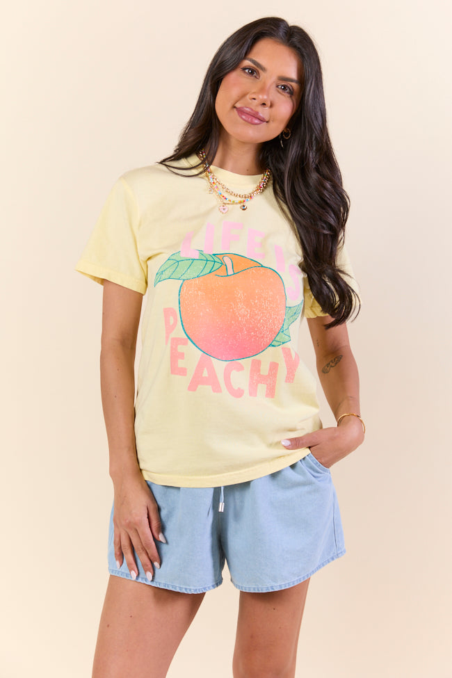 Life is Peachy Yellow Graphic Tee SALE-Sunny Prom